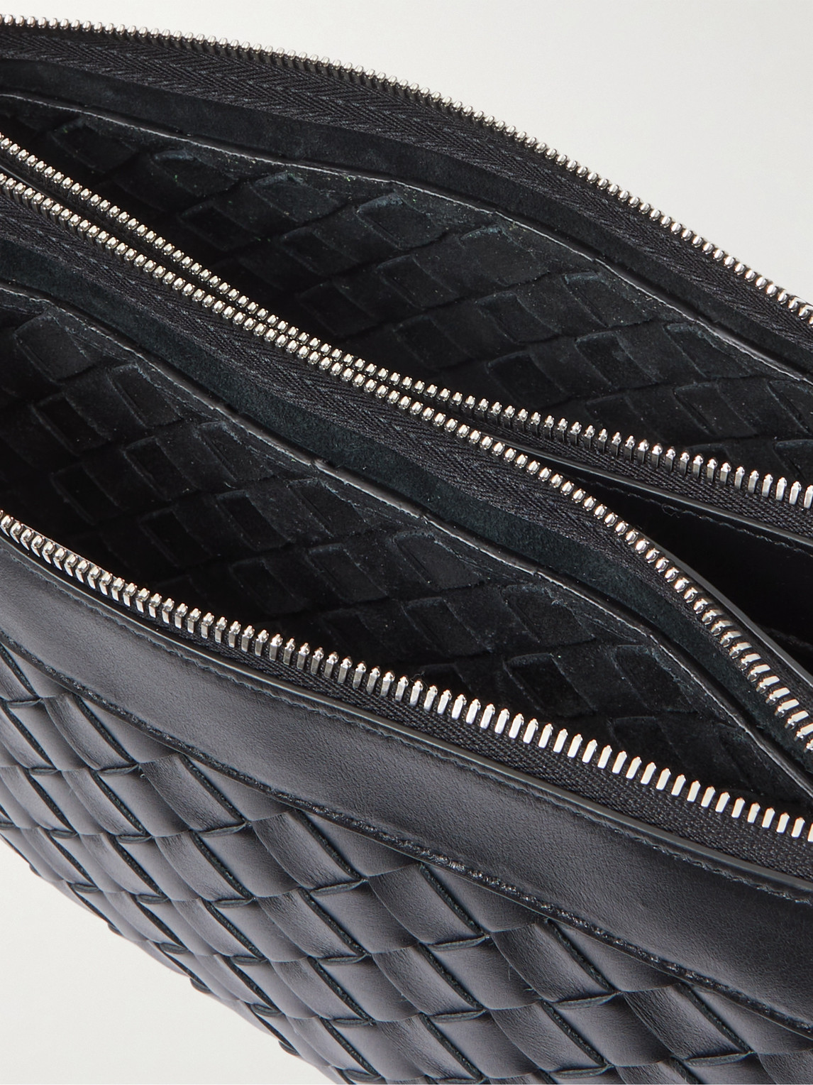 BOTTEGA VENETA DUO INTRECCIATO LEATHER MESSENGER BAG