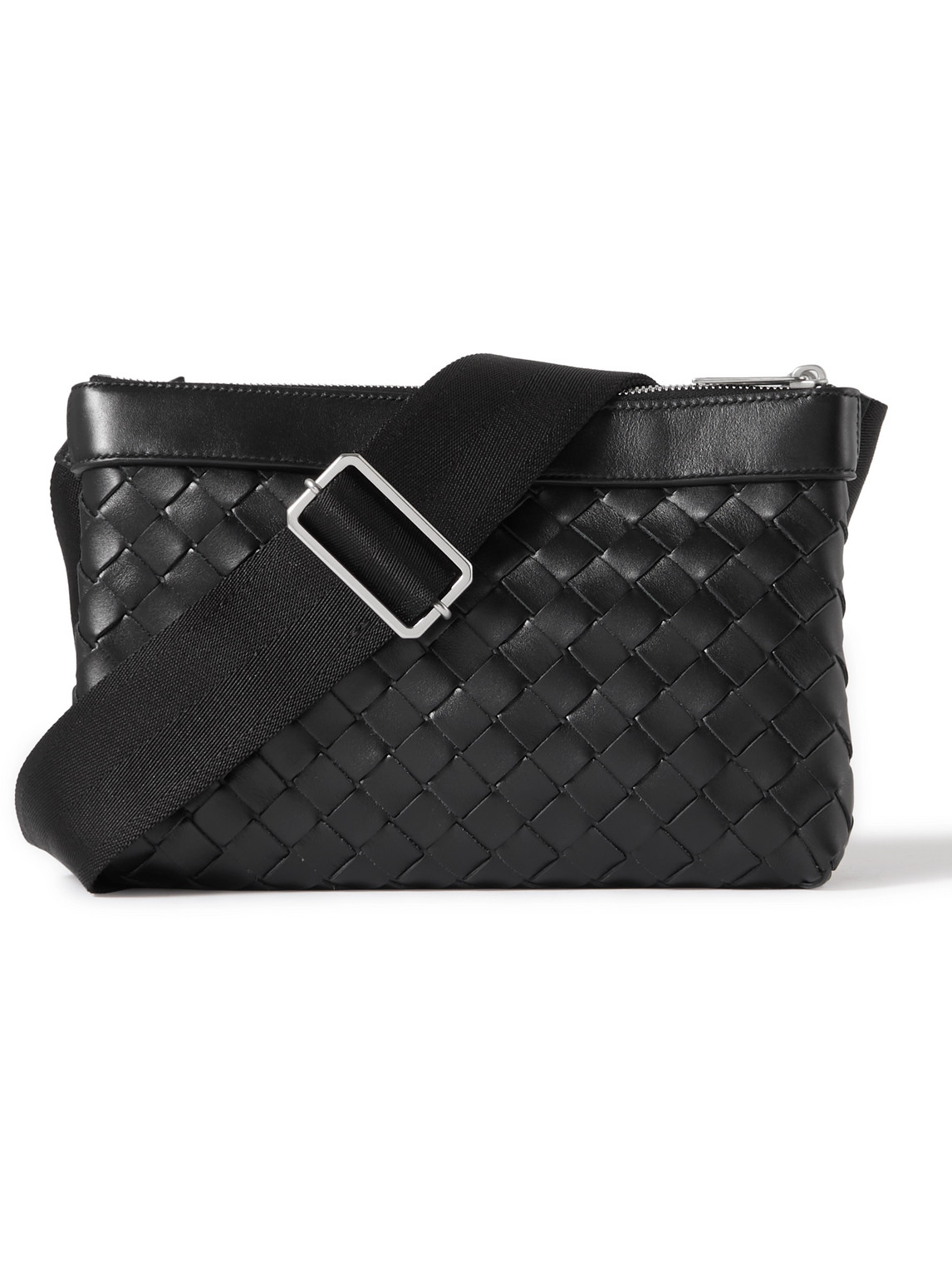 BOTTEGA VENETA DUO INTRECCIATO LEATHER MESSENGER BAG