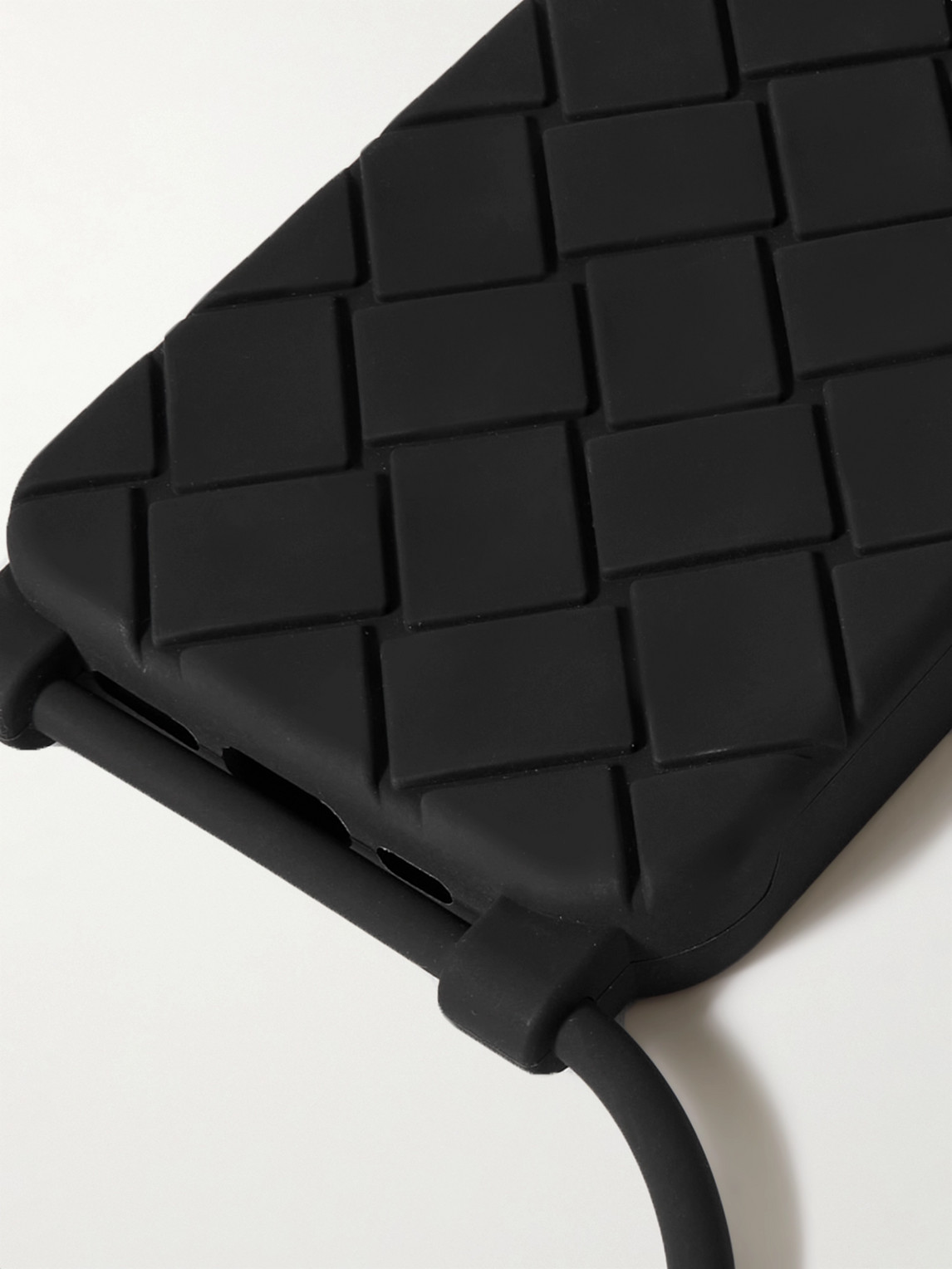 Shop Bottega Veneta Intrecciato Rubber Iphone 14 Pro Case In Black