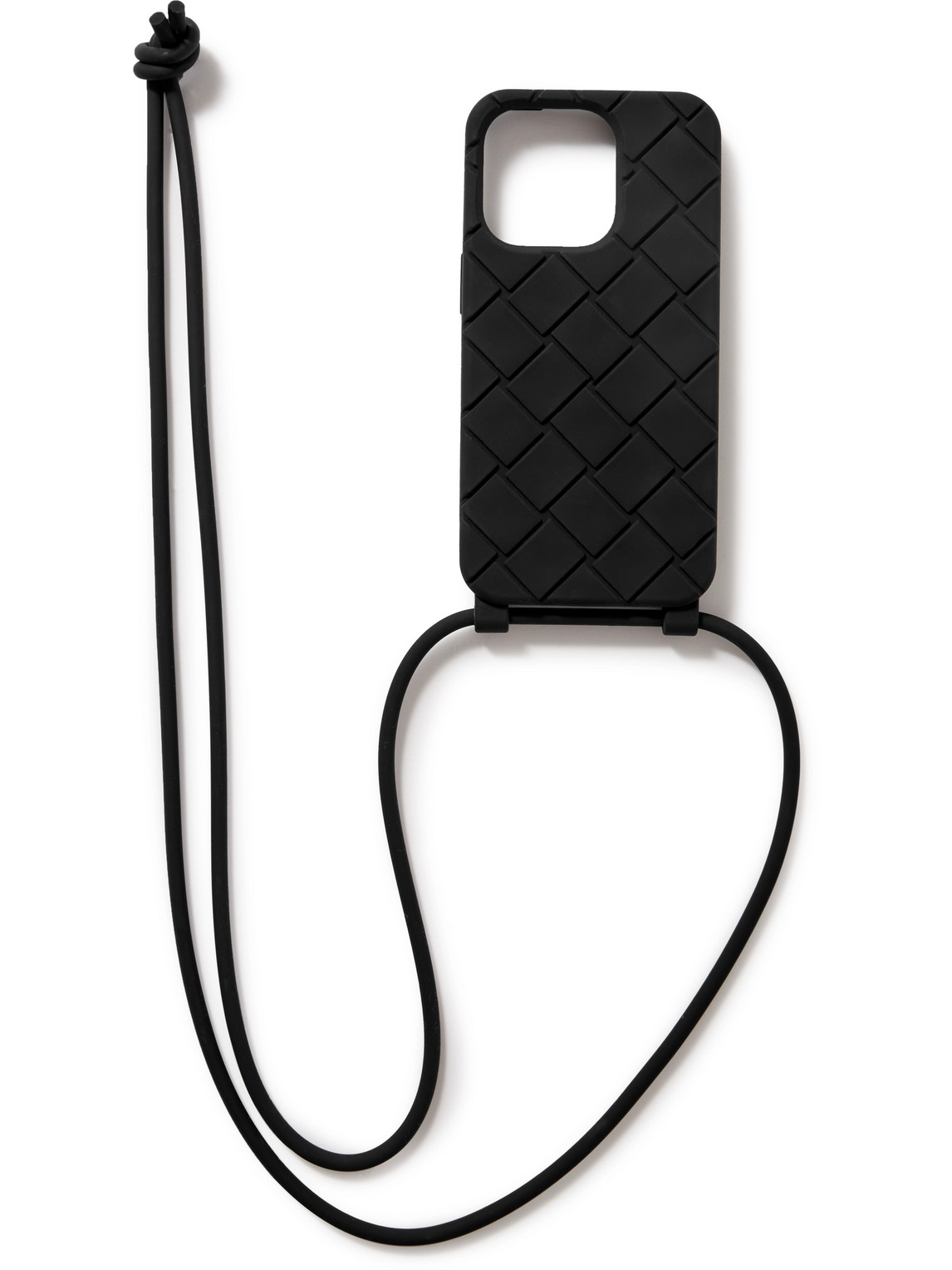 Bottega Veneta Intrecciato Rubber Iphone 14 Pro Case In Black