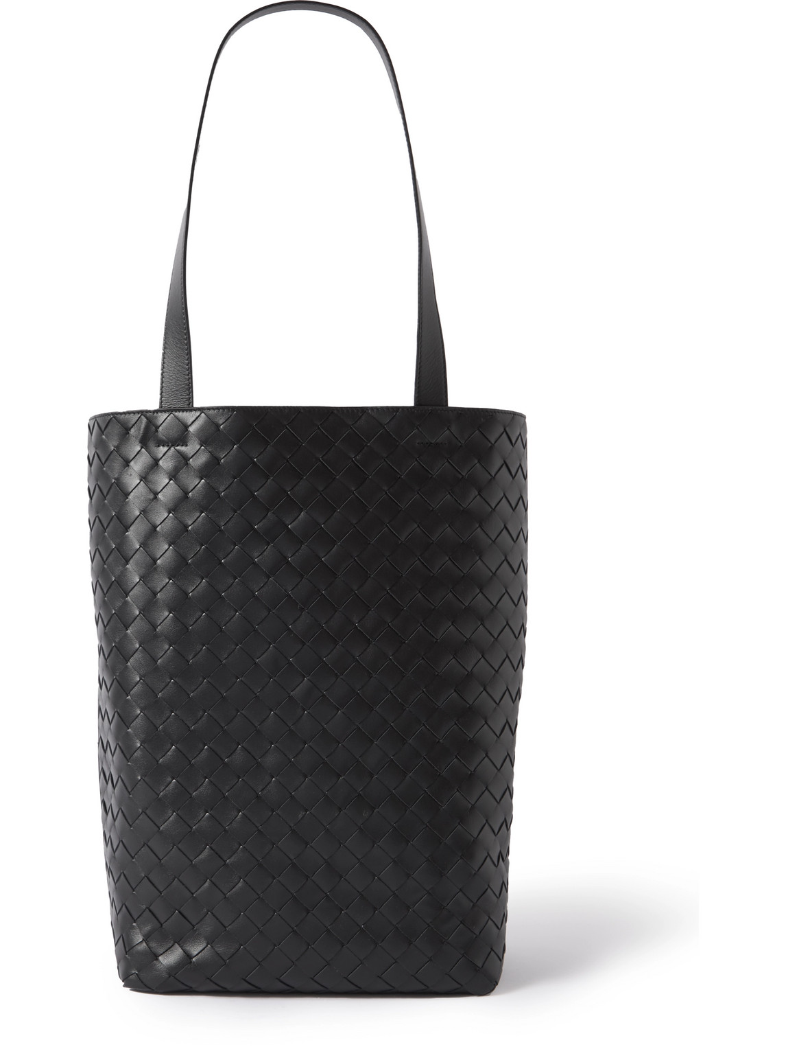 Bottega Veneta Avenue Intrecciato Leather Tote Bag In Black