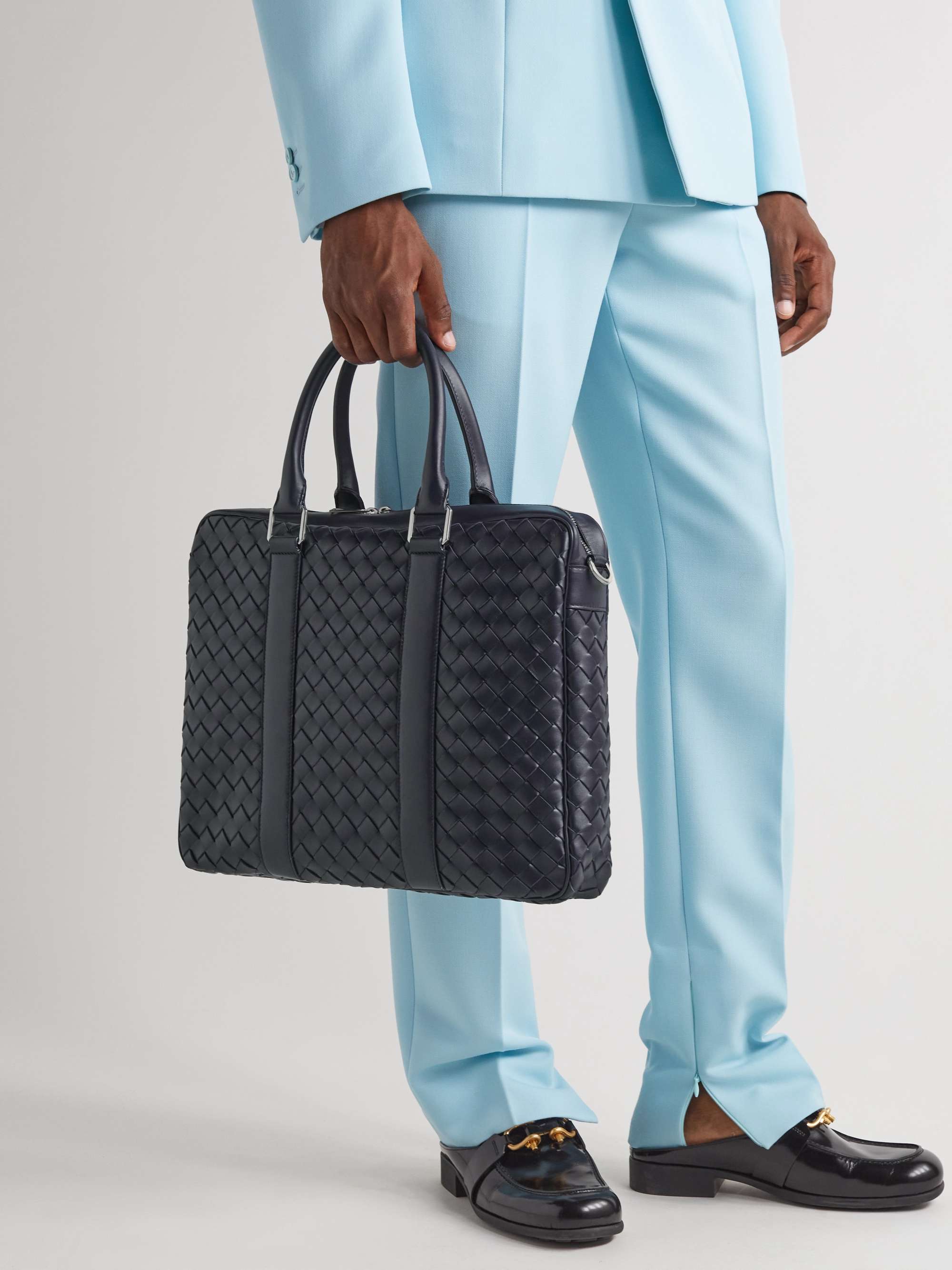 BOTTEGA VENETA Avenue Intrecciato Leather Briefcase