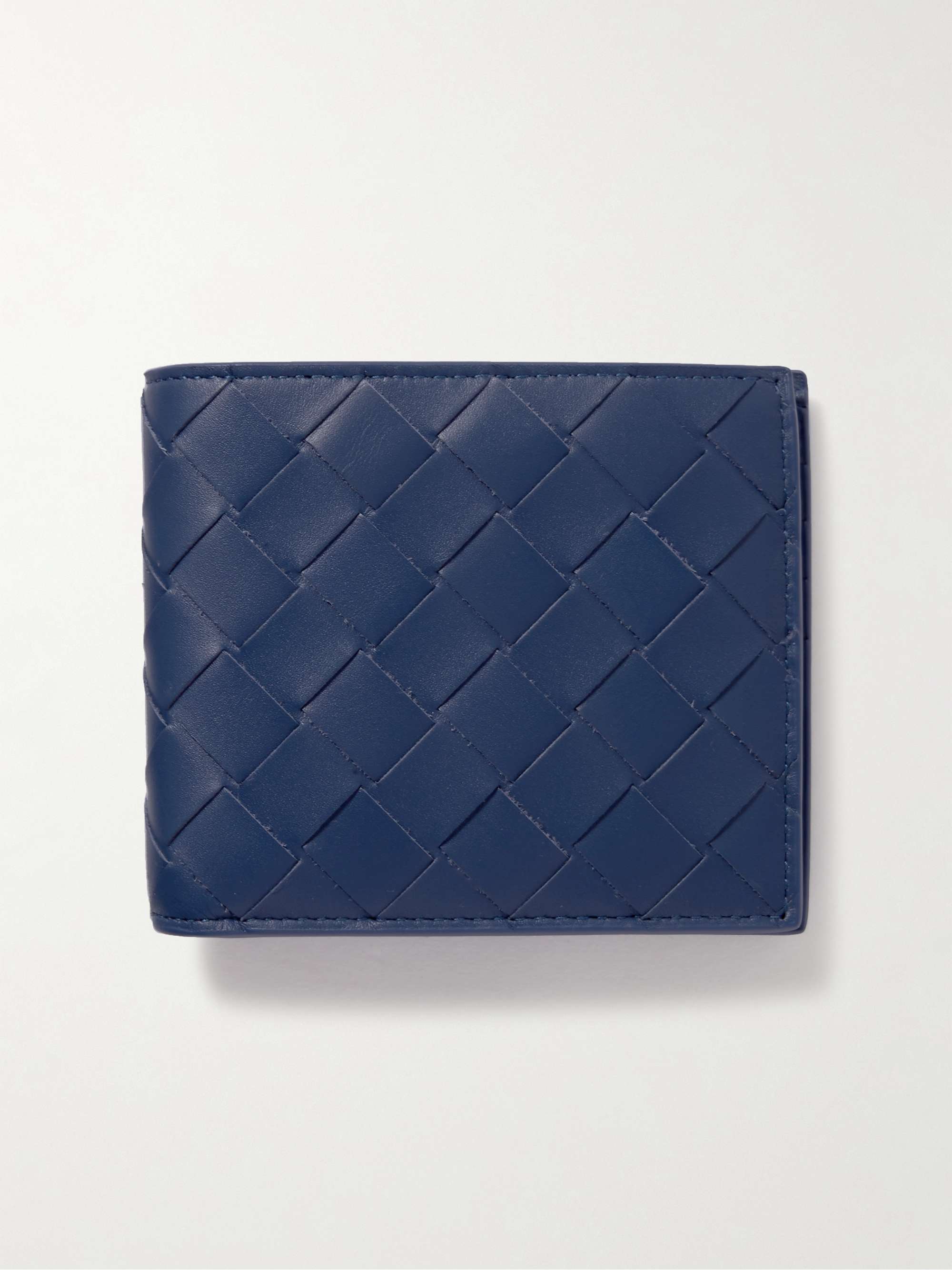 Bottega Veneta Intrecciato Leather Billfold Wallet - Men - Blue