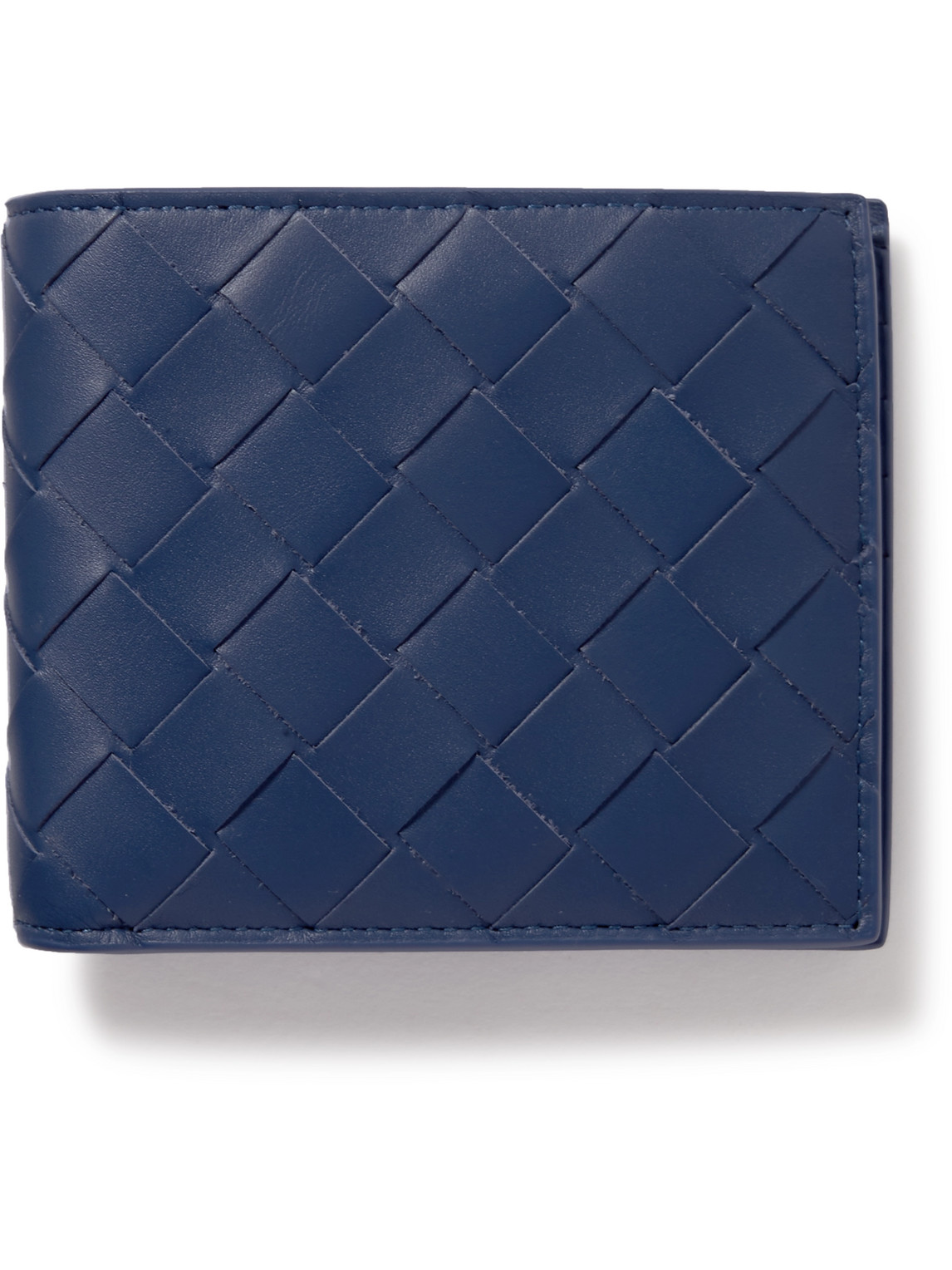 Bottega Veneta Intrecciato Leather Billfold Wallet In Blue