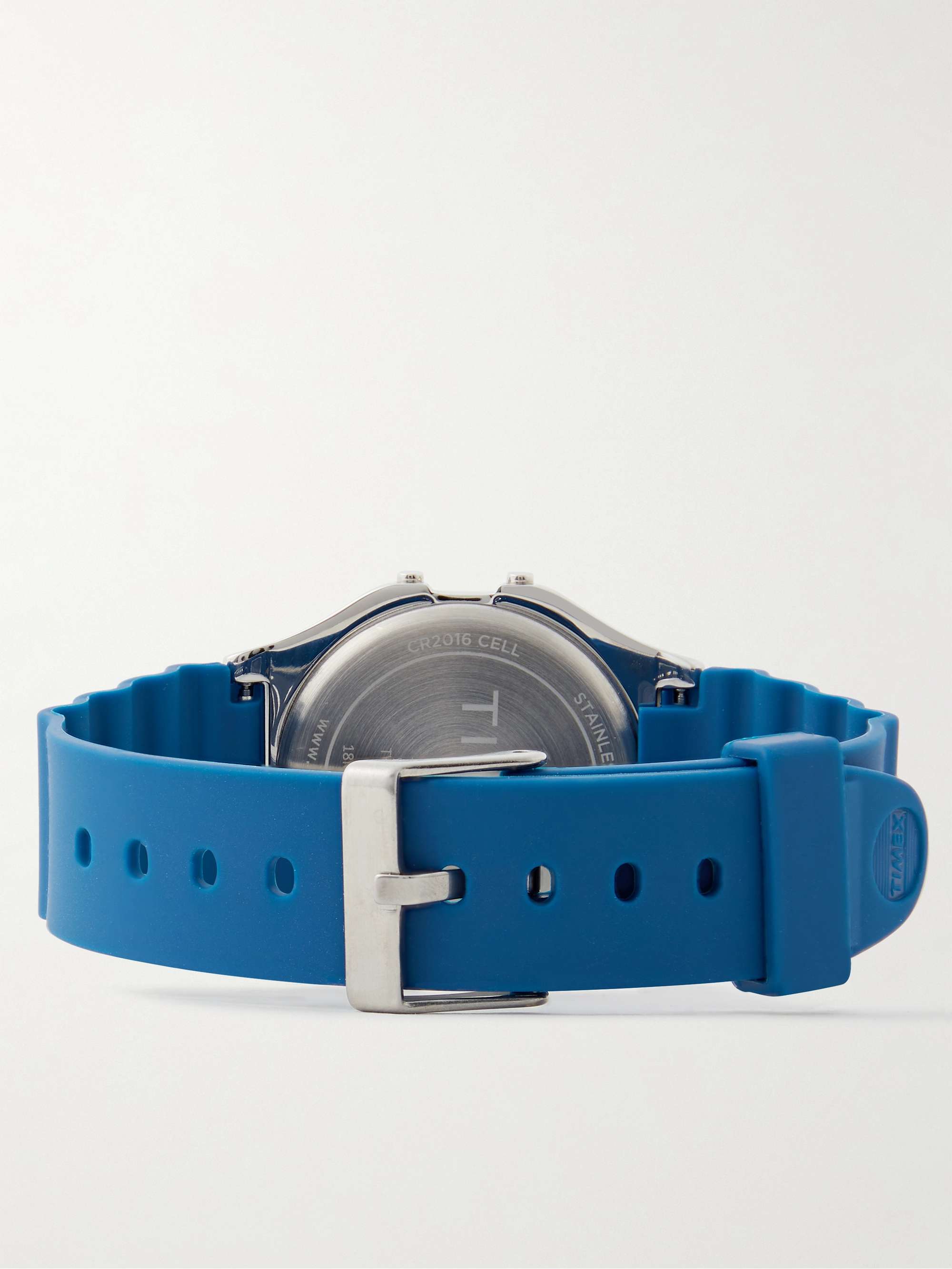 TIMEX T80 34mm Stainless Steel and Rubber Digital Watch