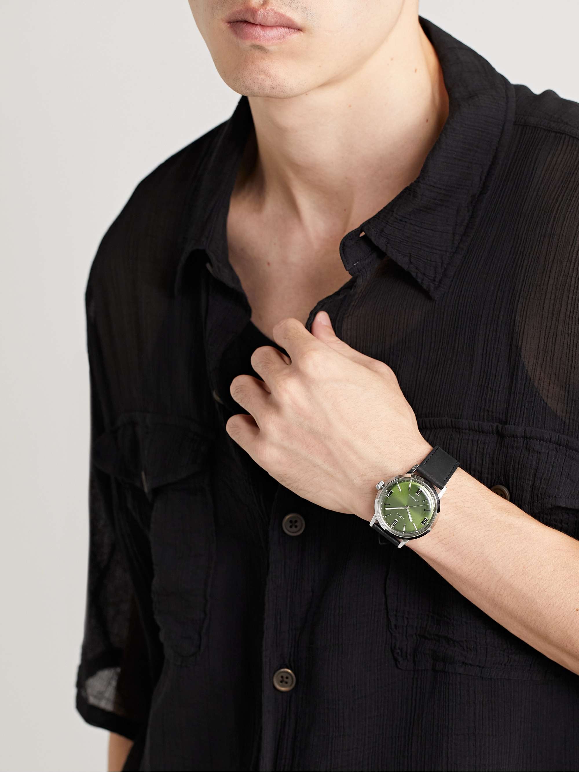 TIMEX Marlin Automatic 40mm Stainless Steel and Leather Watch