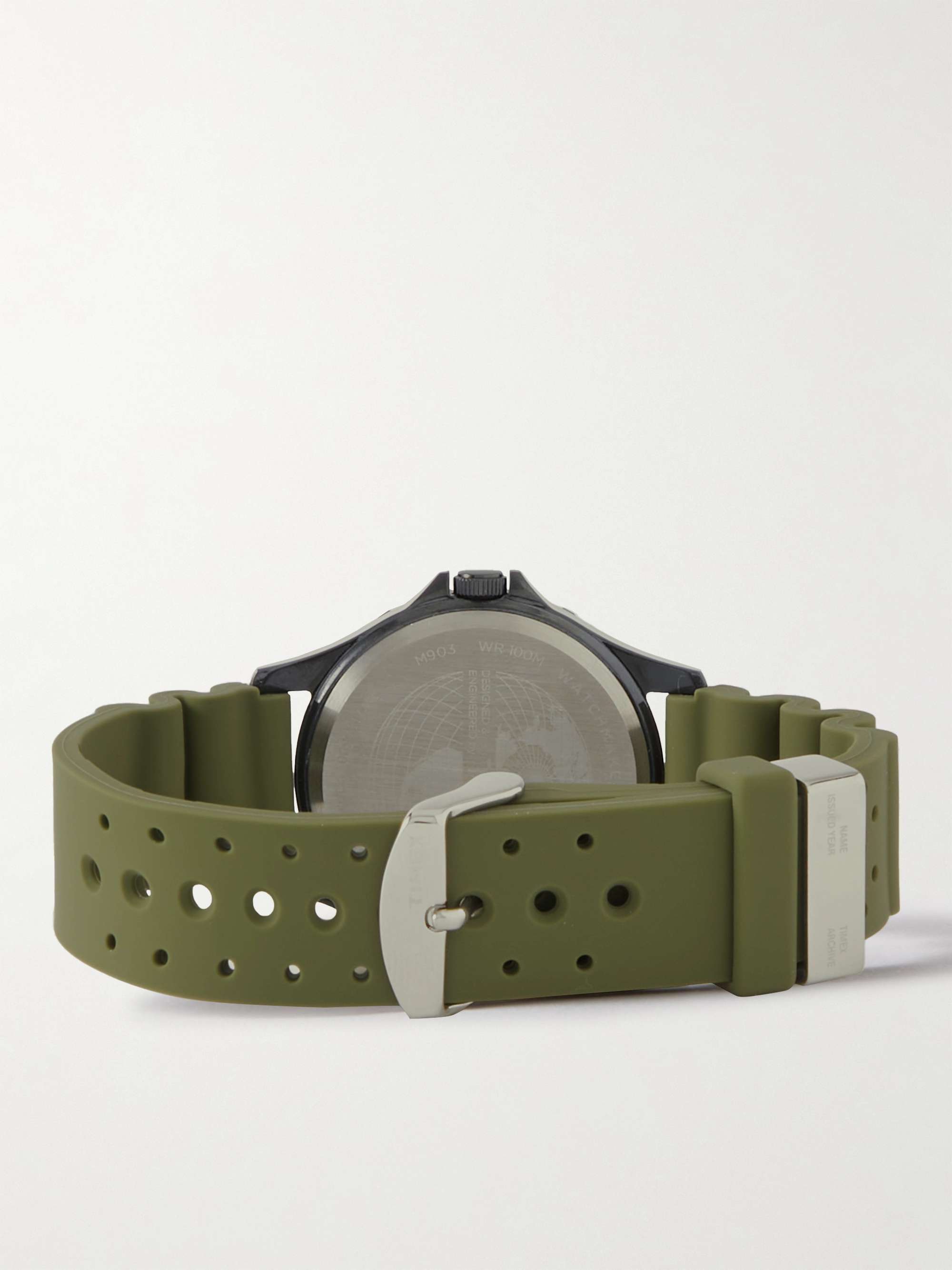 TIMEX Navi Land 38mm Stainless Steel and Rubber Watch