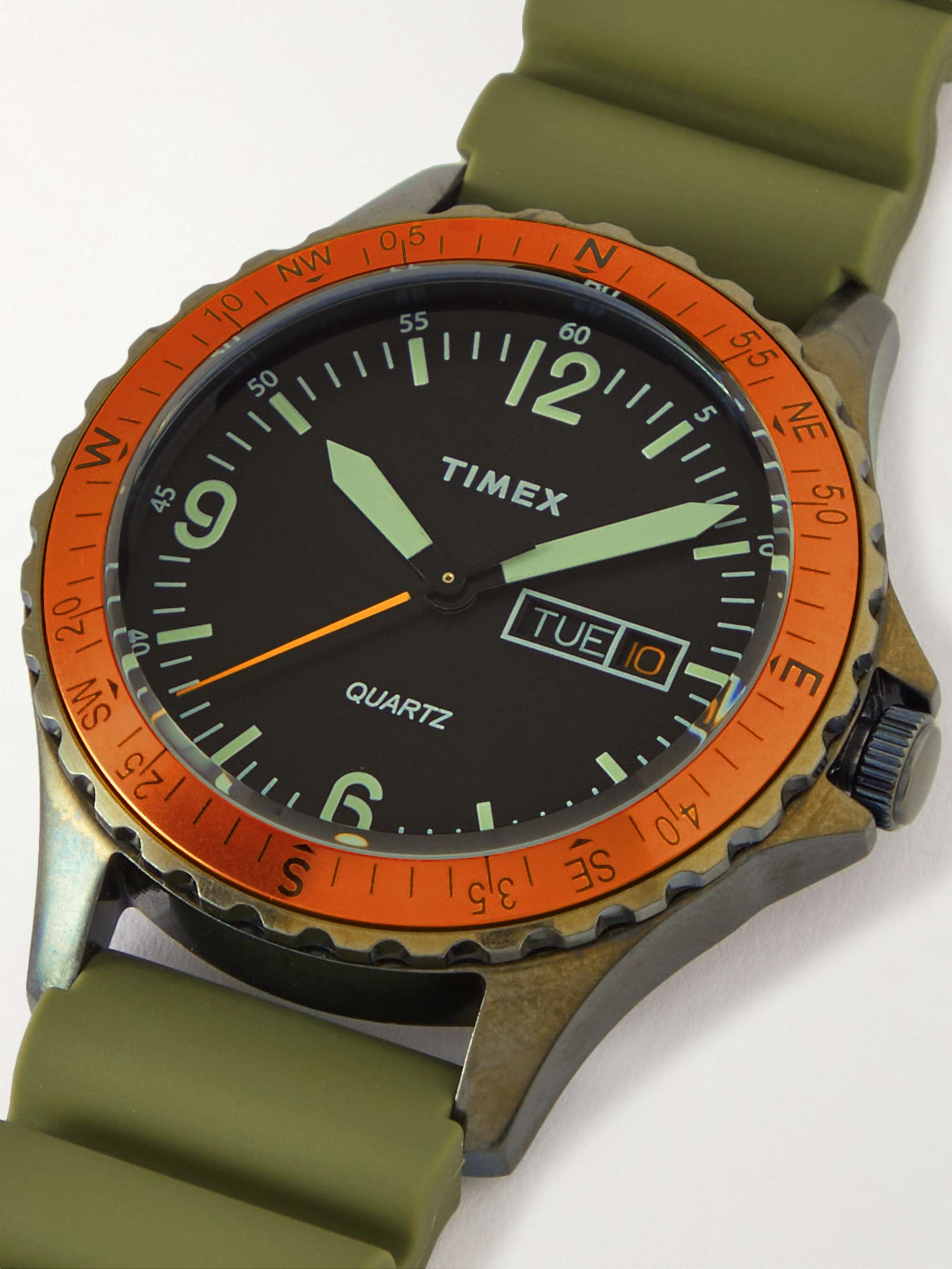 TIMEX Navi Land 38mm Stainless Steel and Rubber Watch