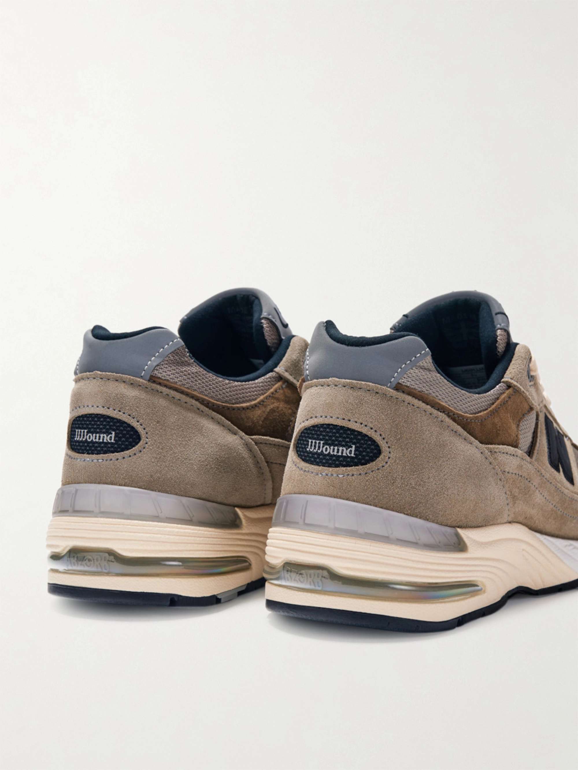 NEW BALANCE + JJJJound M991 Leather and Suede-Trimmed Mesh Sneakers
