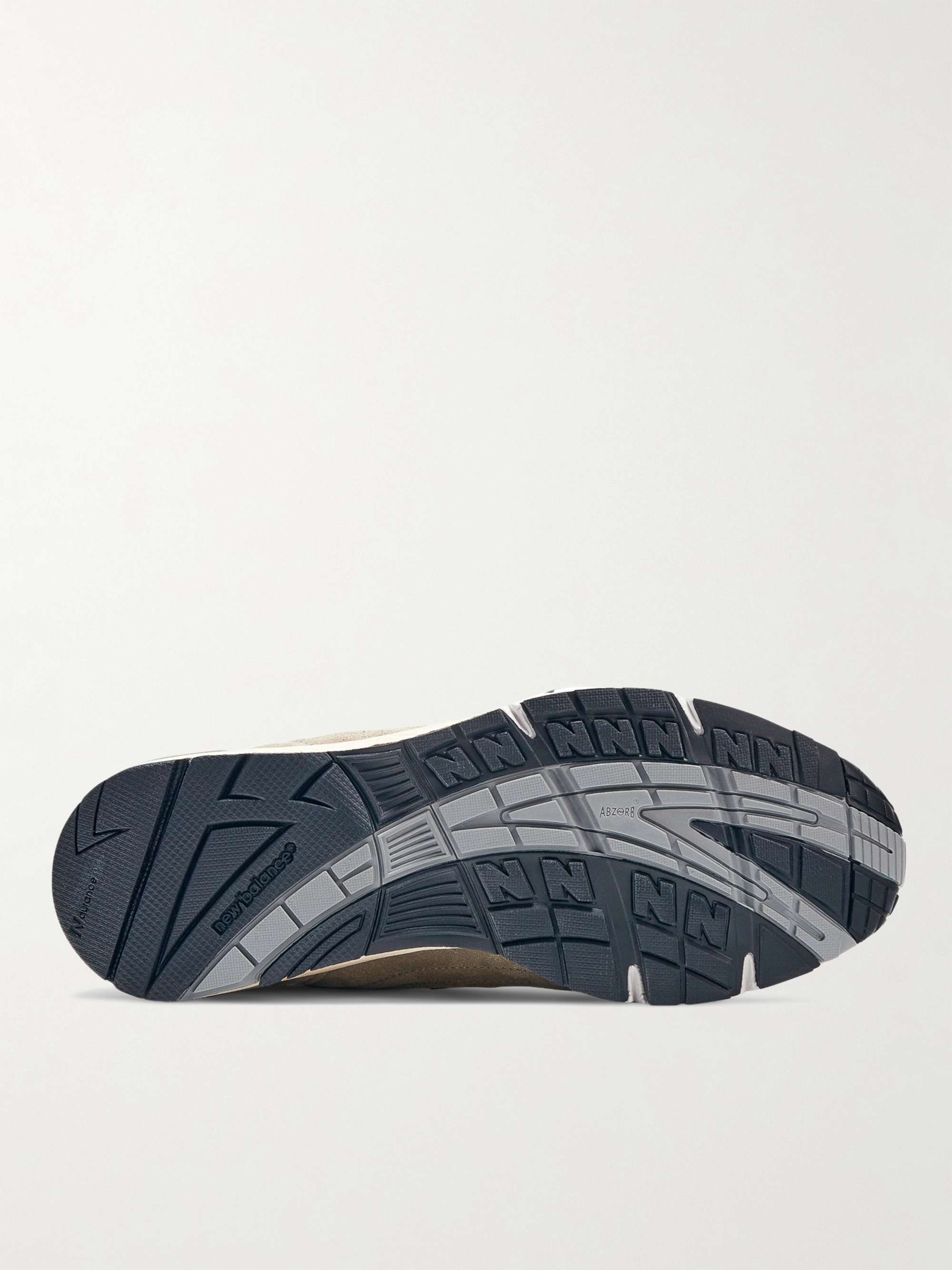 NEW BALANCE + JJJJound M991 Leather and Suede-Trimmed Mesh Sneakers