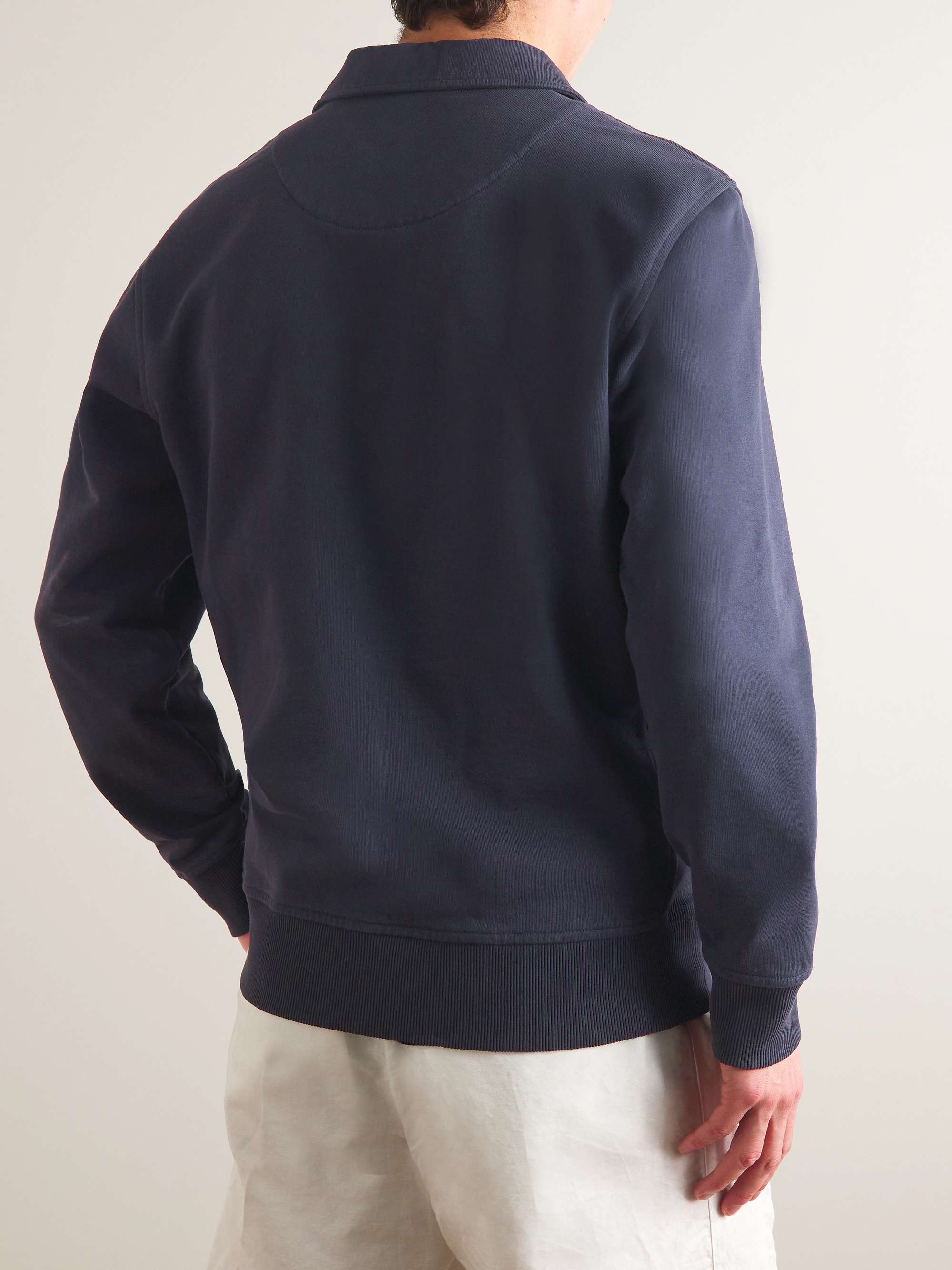 ORLEBAR BROWN Bolam Garment-Dyed Cotton-Jersey Half-Zip Sweatshirt