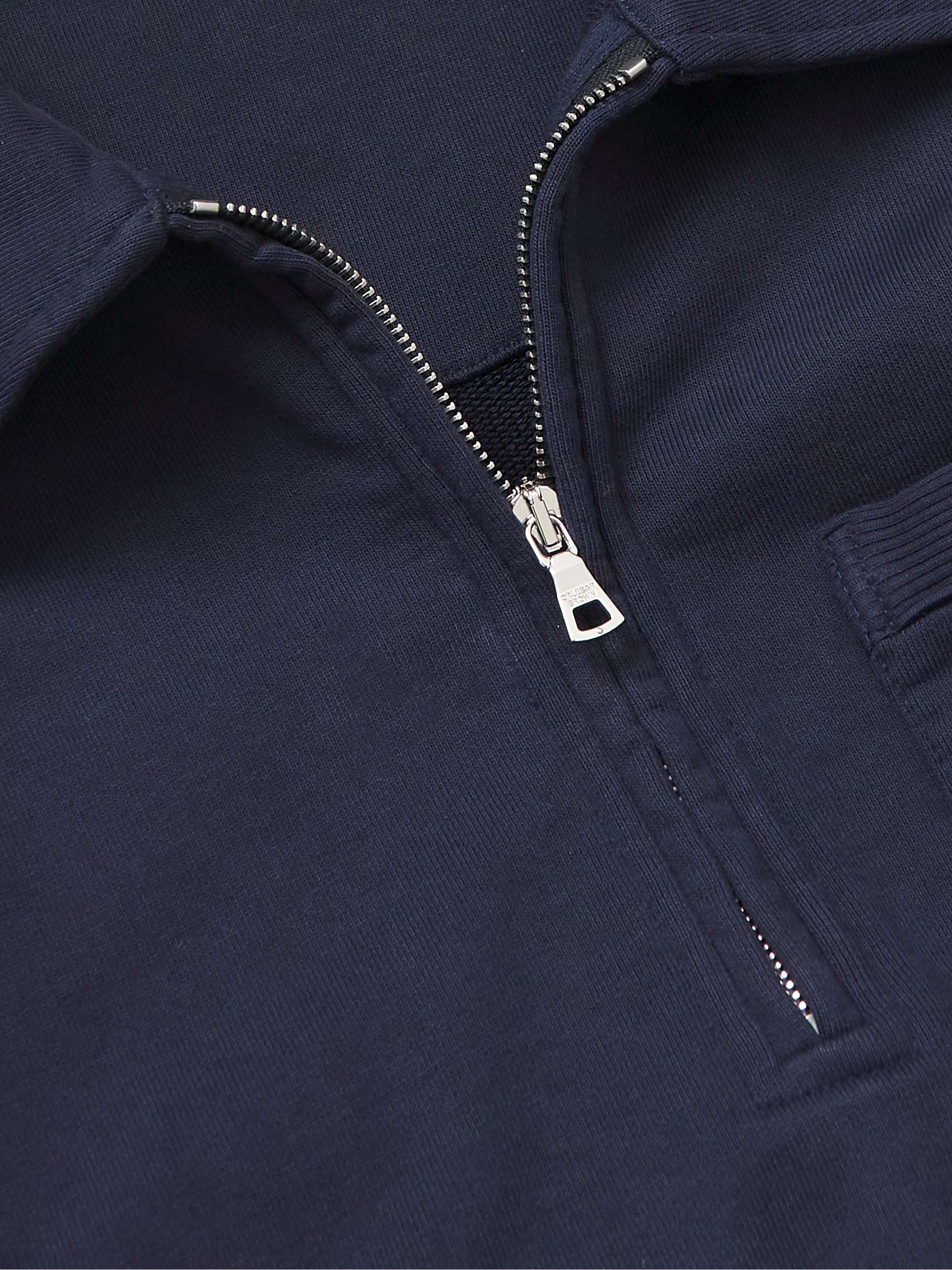 ORLEBAR BROWN Bolam Garment-Dyed Cotton-Jersey Half-Zip Sweatshirt