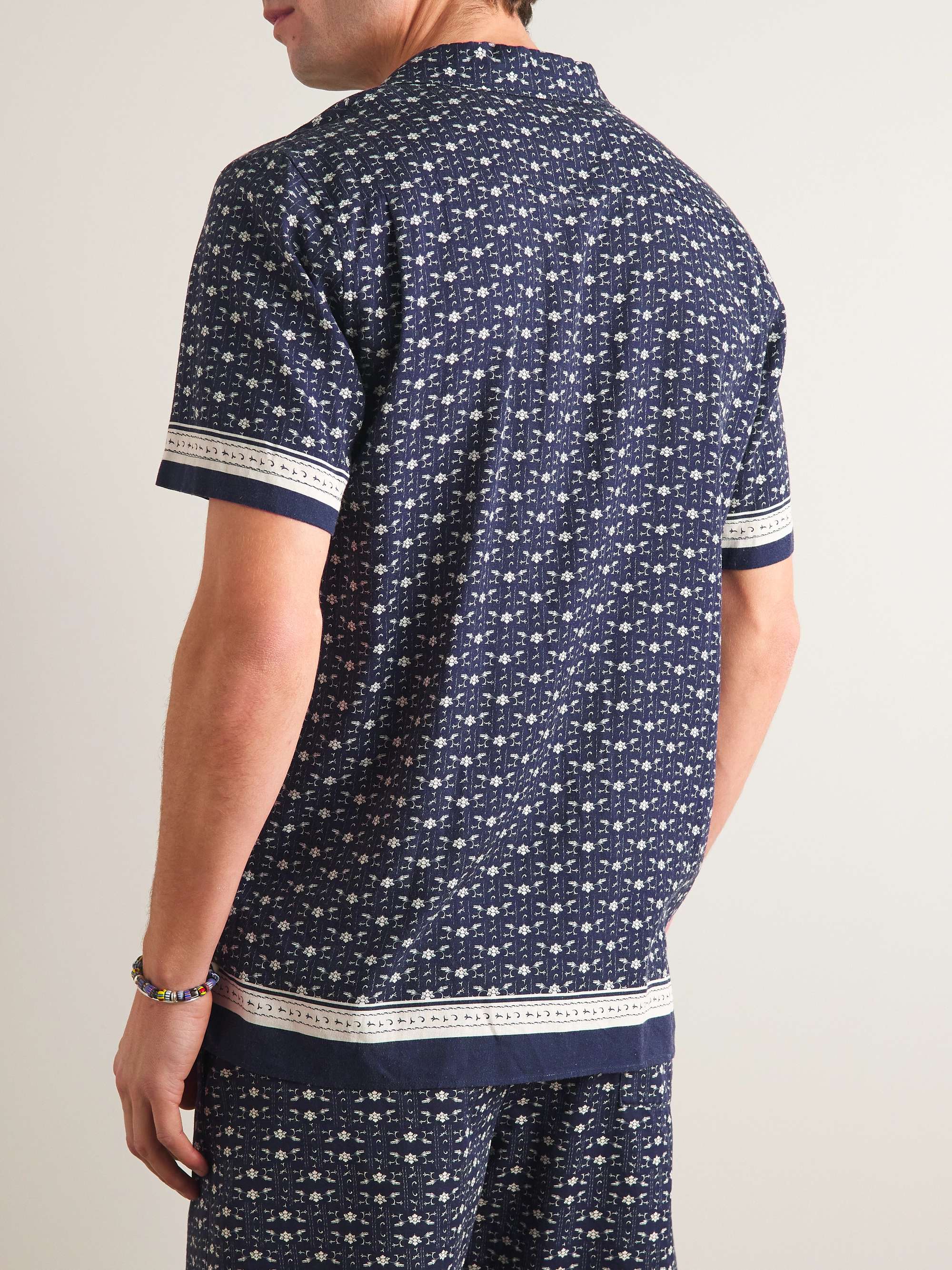 ORLEBAR BROWN Hibbert Bandana Camp-Collar Floral-Print Voile Shirt