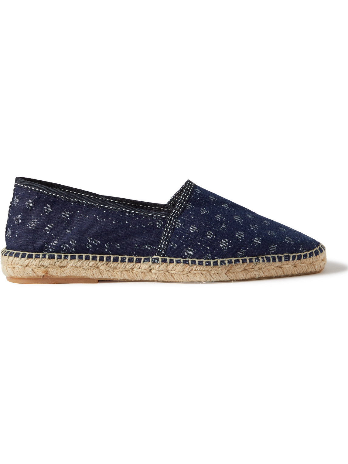 Orlebar Brown Fleet Embroidered Printed Canvas Espadrilles In Blue