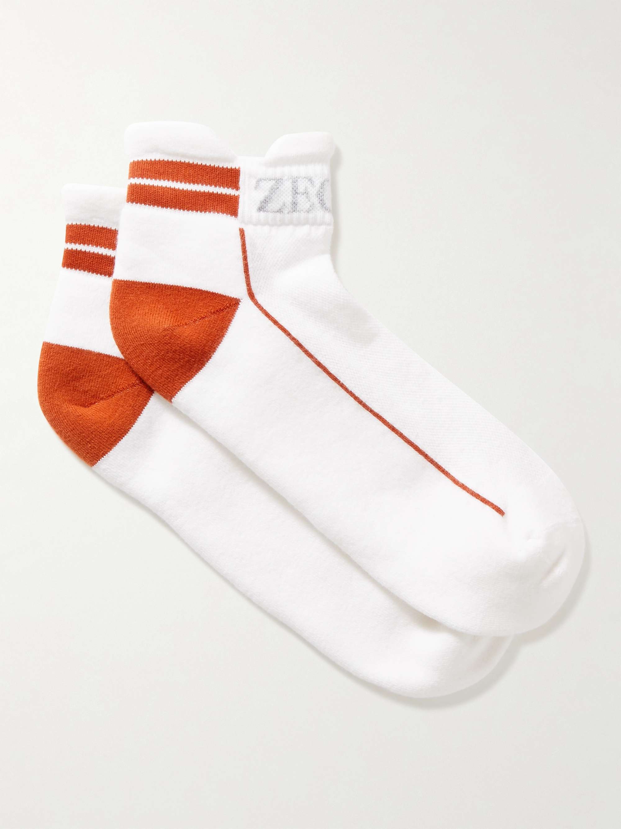 ZEGNA Logo-Jacquard Stretch Cotton-Blend Socks