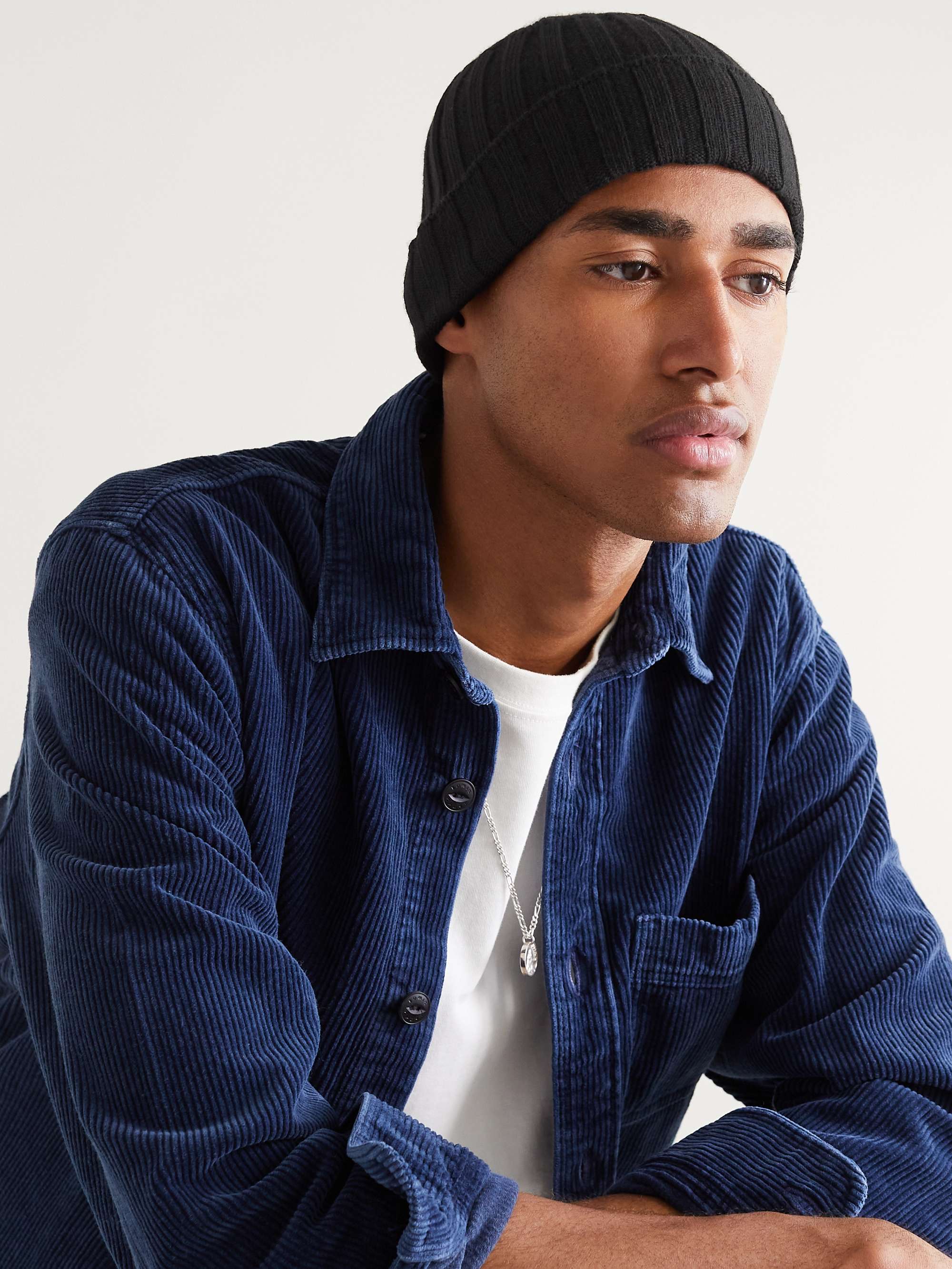 ANONYMOUS ISM Ribbed Cashmere-Blend Beanie