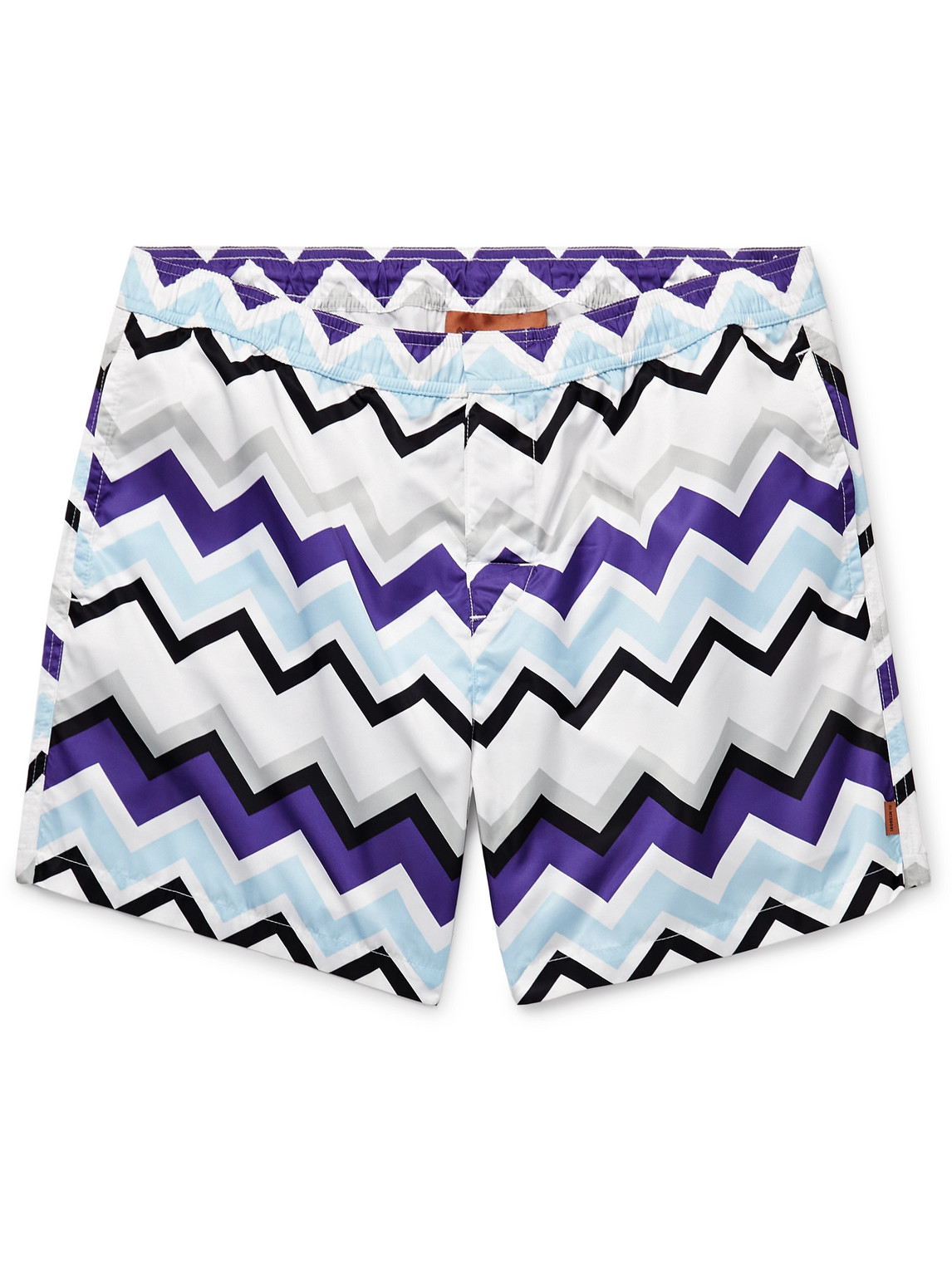 Missoni Zig-zag Print Swim Shorts In White