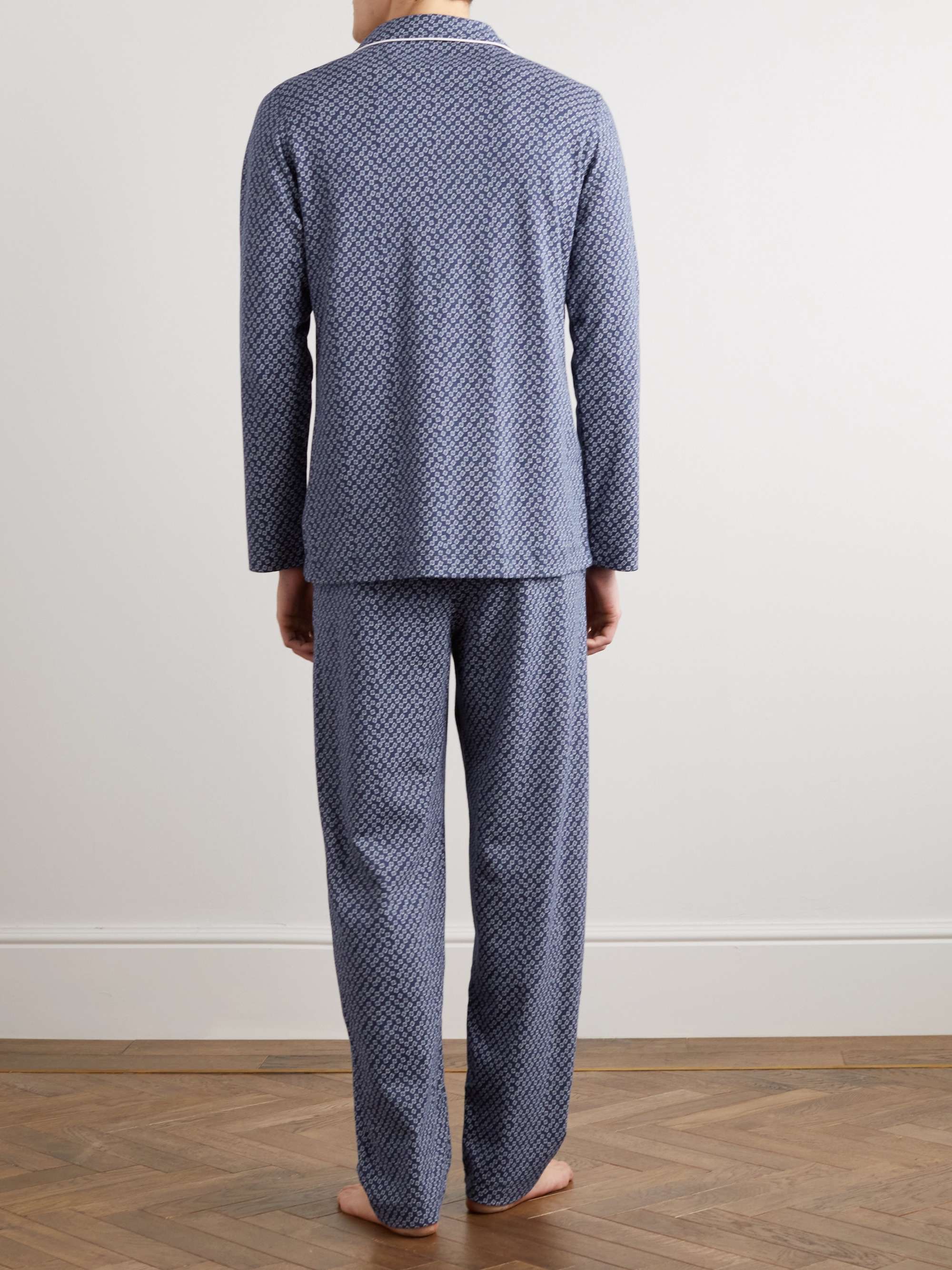 POLO RALPH LAUREN Piped Printed Cotton-Jersey Pyjama Set