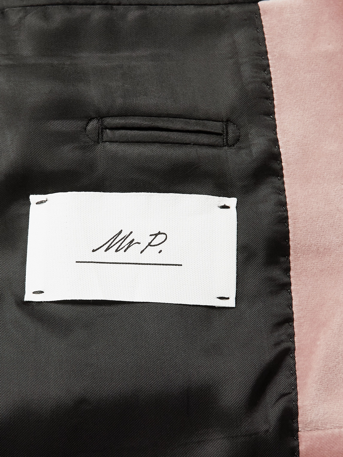 Mr P Cotton-blend Velvet Tuxedo Jacket In Pink