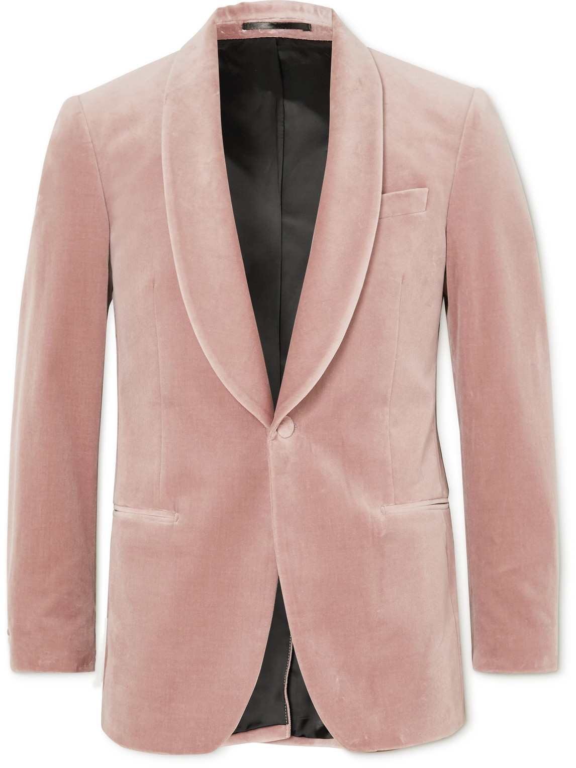 Mr P Cotton-blend Velvet Tuxedo Jacket In Pink