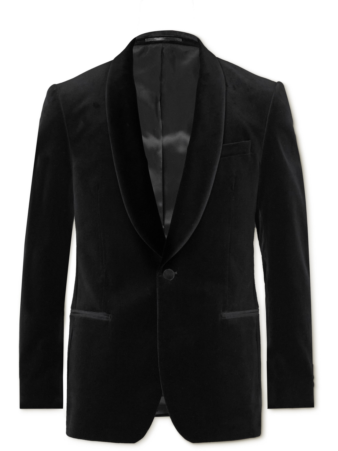 Mr P Cotton-blend Velvet Tuxedo Jacket In Black
