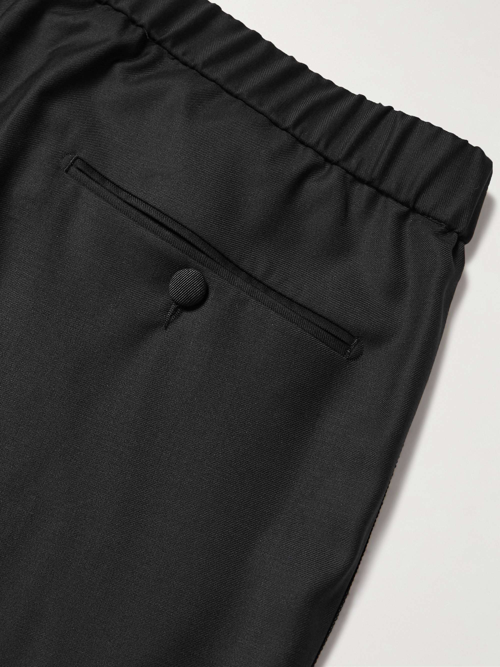 MR P. Straight-Leg Virgin Wool Drawstring Tuxedo Trousers