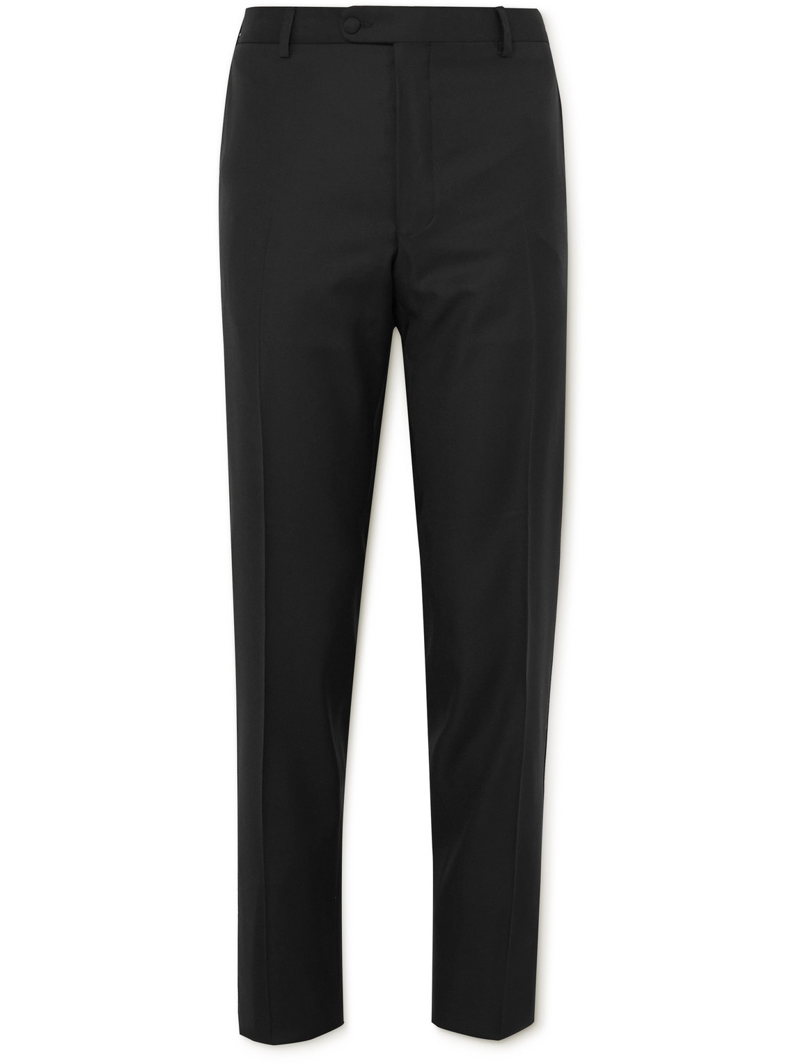 Mr P Slim-fit Tapered Wool Tuxedo Trousers In Black