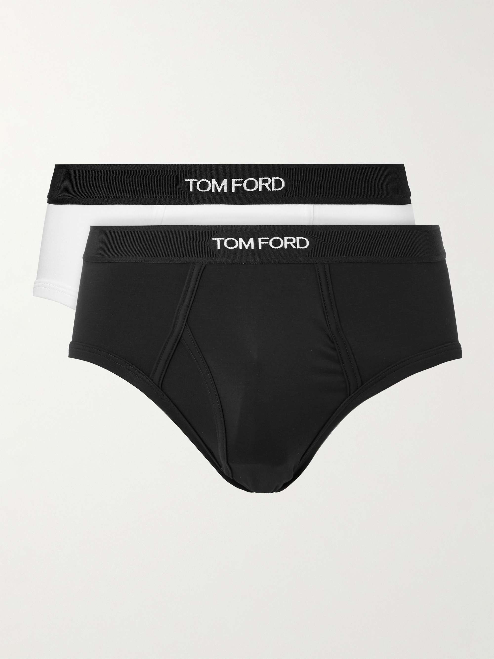 TOM FORD Two-Pack Stretch-Cotton and Modal-Blend Briefs for Men | MR PORTER