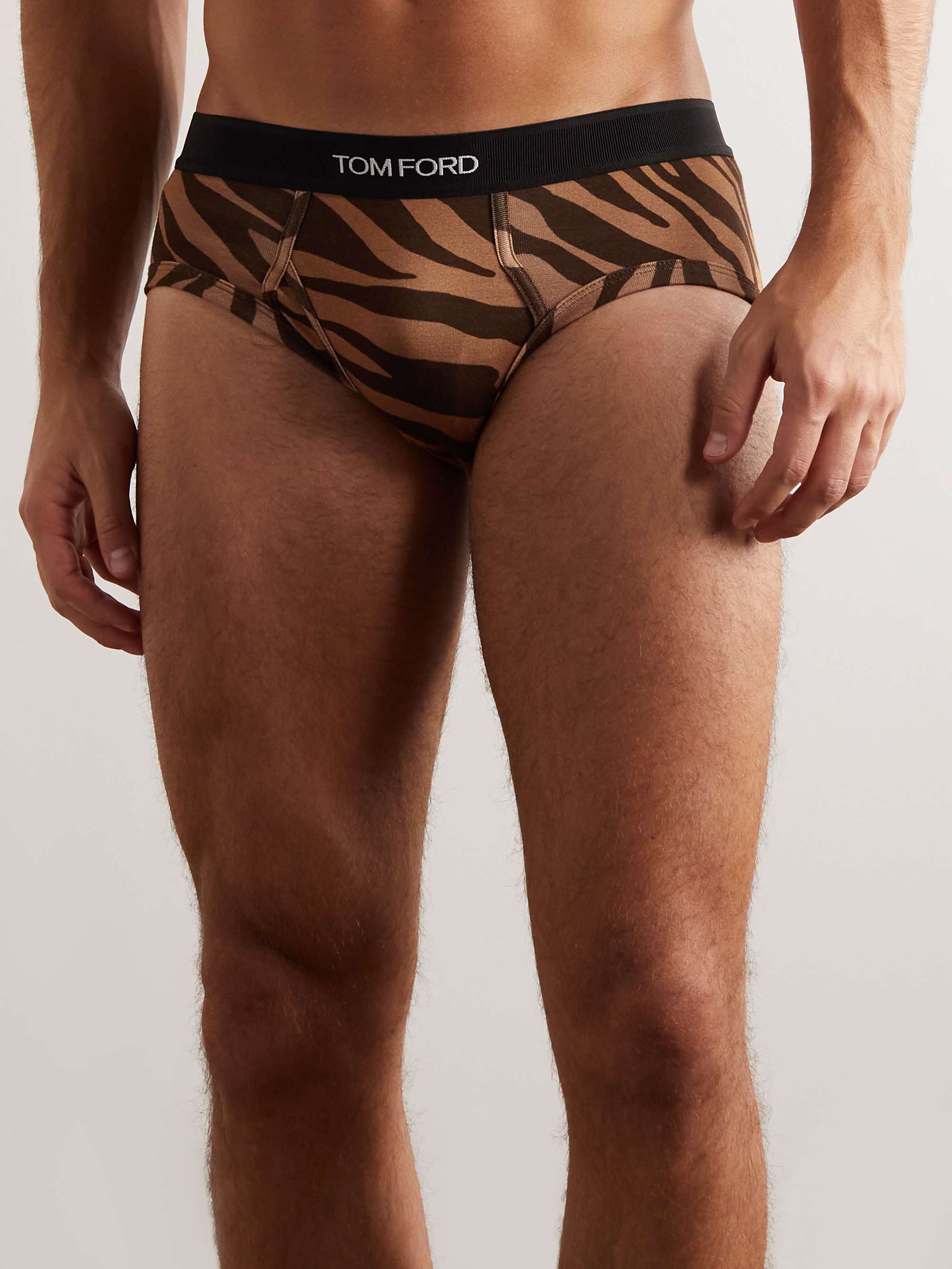 TOM FORD Zebra-Print Stretch-Cotton Jersey Briefs