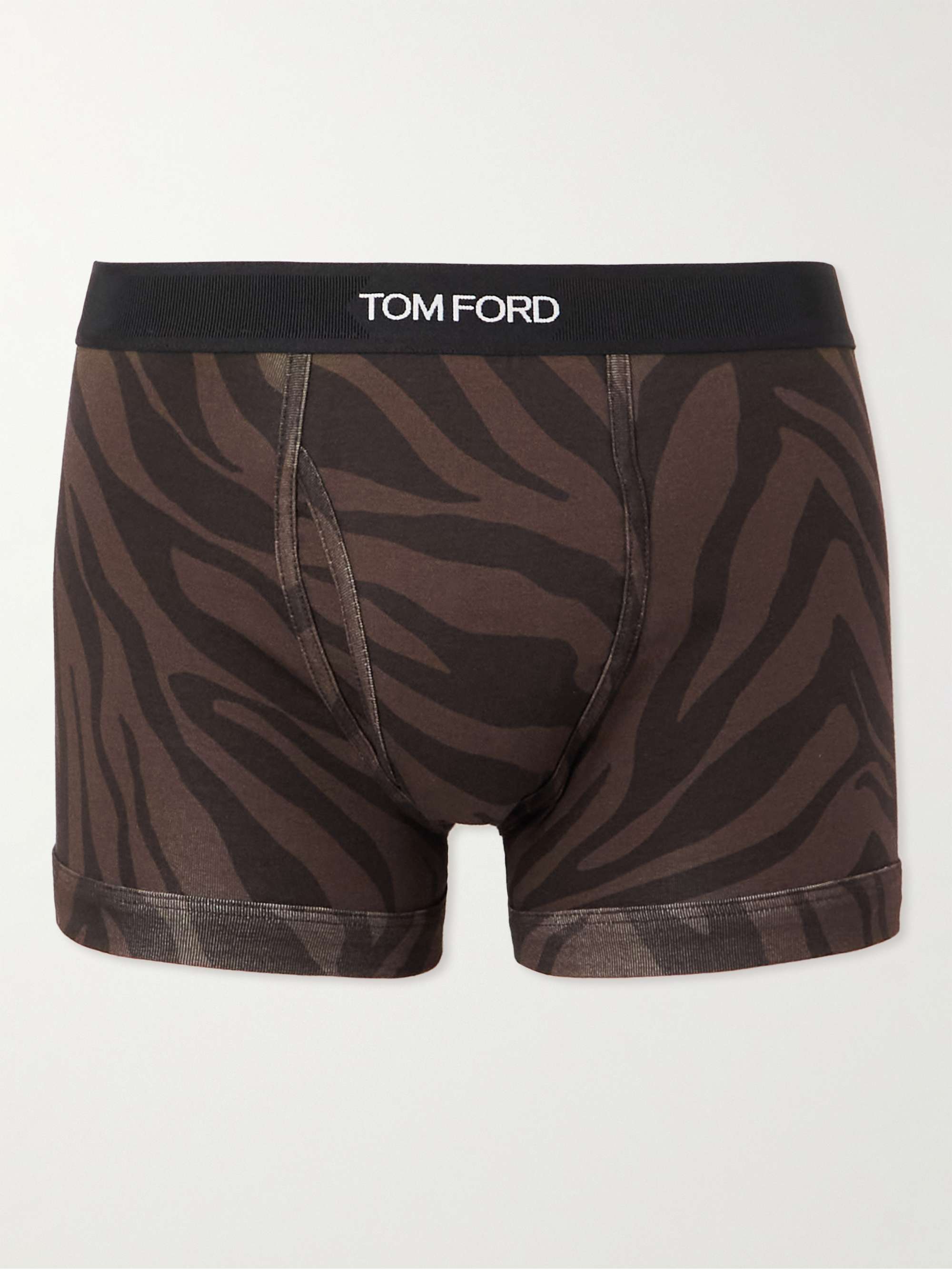 TOM FORD Zebra-Print Stretch-Cotton Boxer Briefs