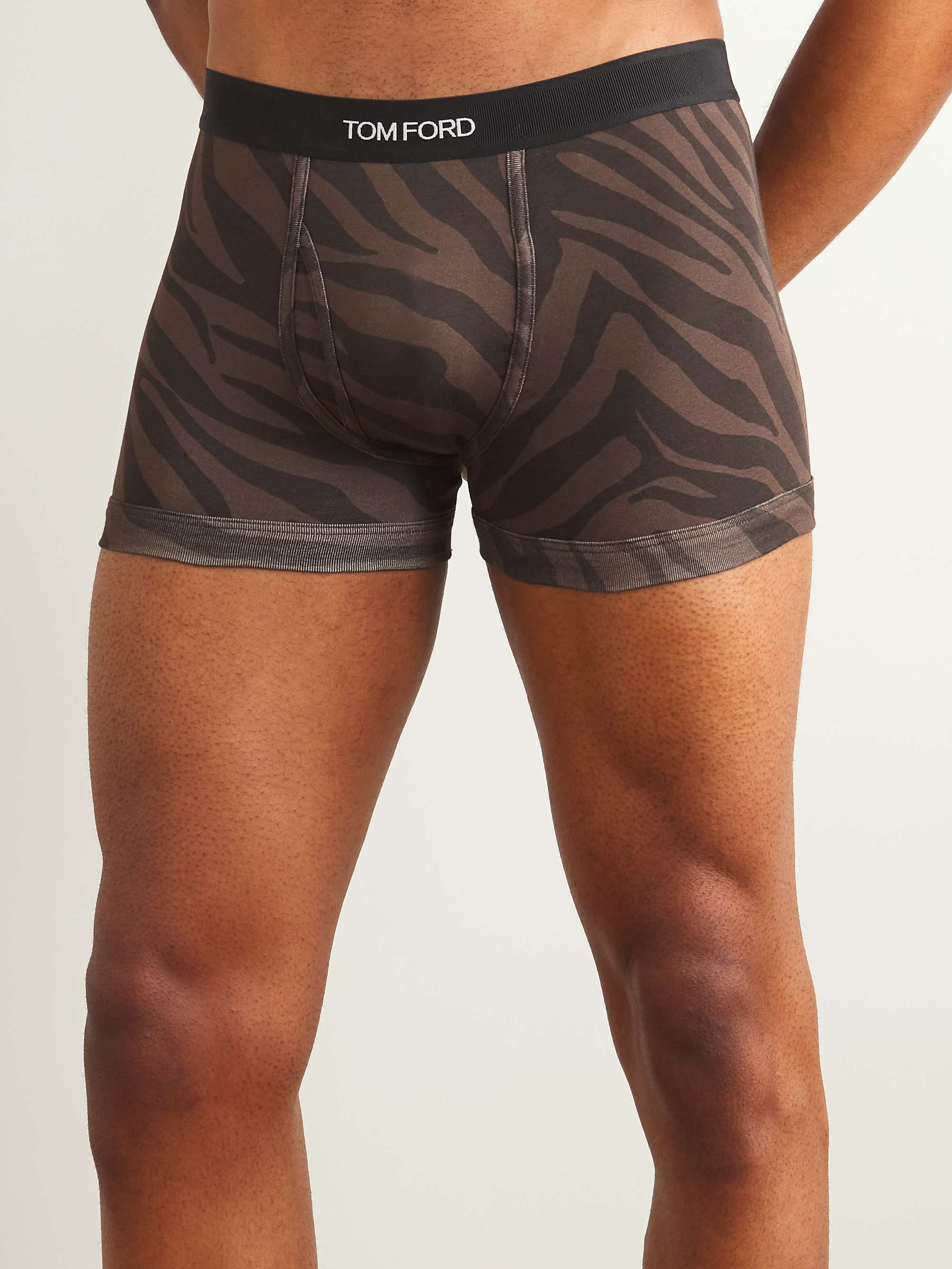 TOM FORD Zebra-Print Stretch-Cotton Boxer Briefs