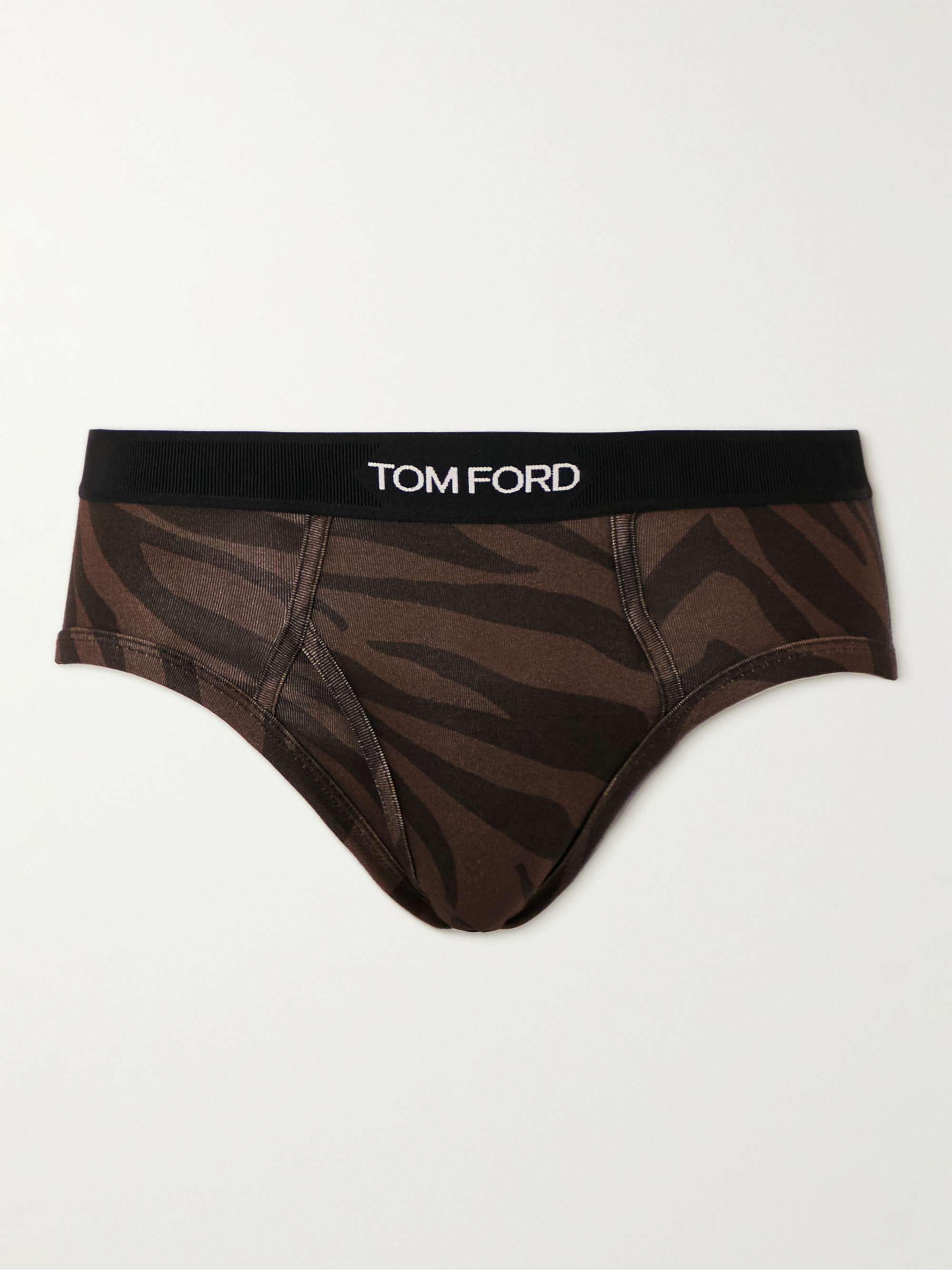 TOM FORD Zebra-Print Stretch-Cotton Jersey Briefs for Men | MR PORTER