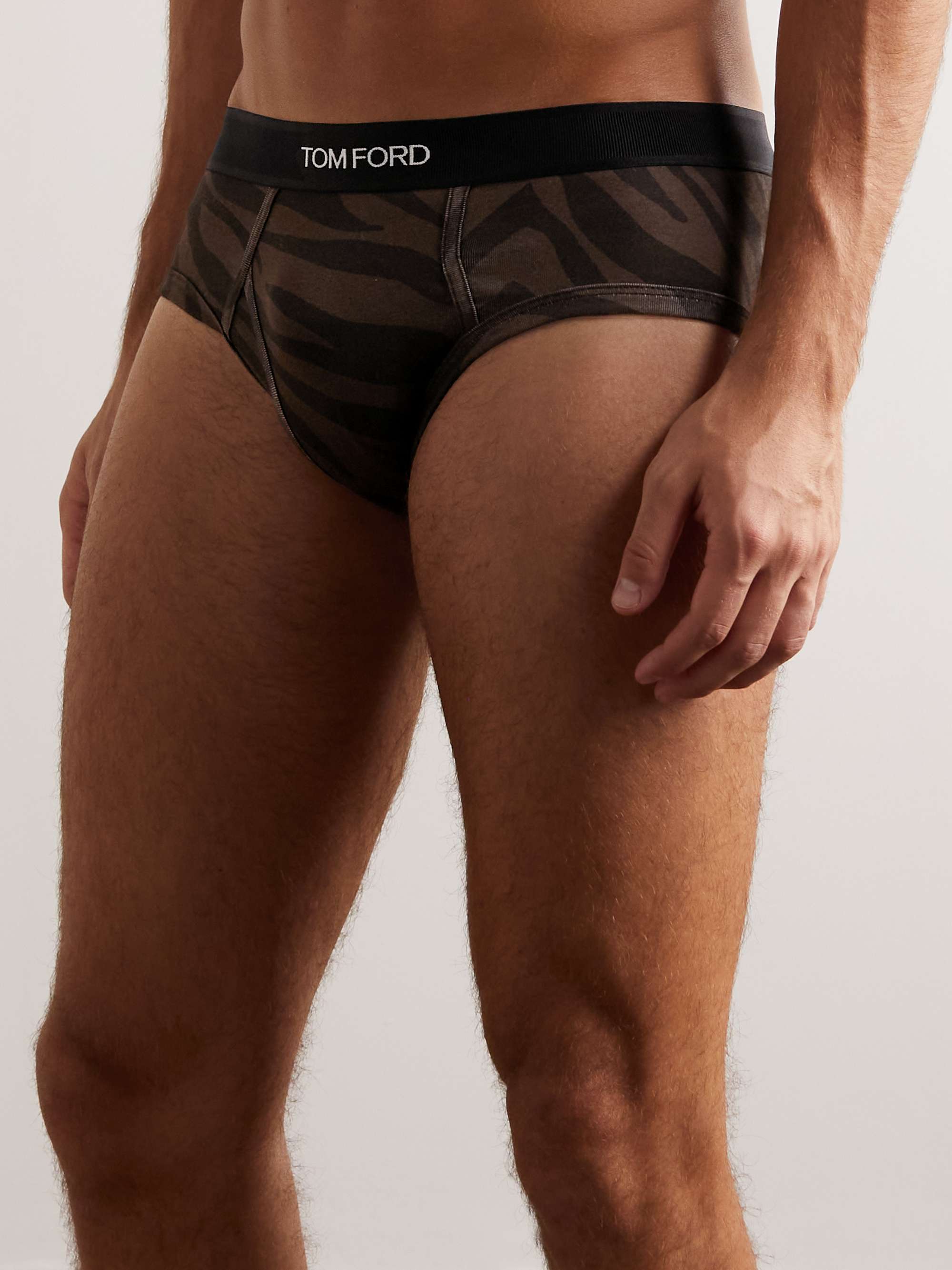 TOM FORD Zebra-Print Stretch-Cotton Jersey Briefs