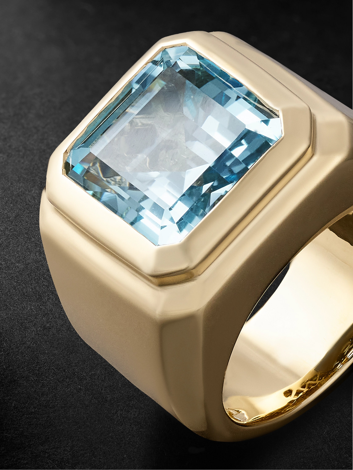 Shop 42 Suns 14-karat Gold Blue Topaz Signet Ring