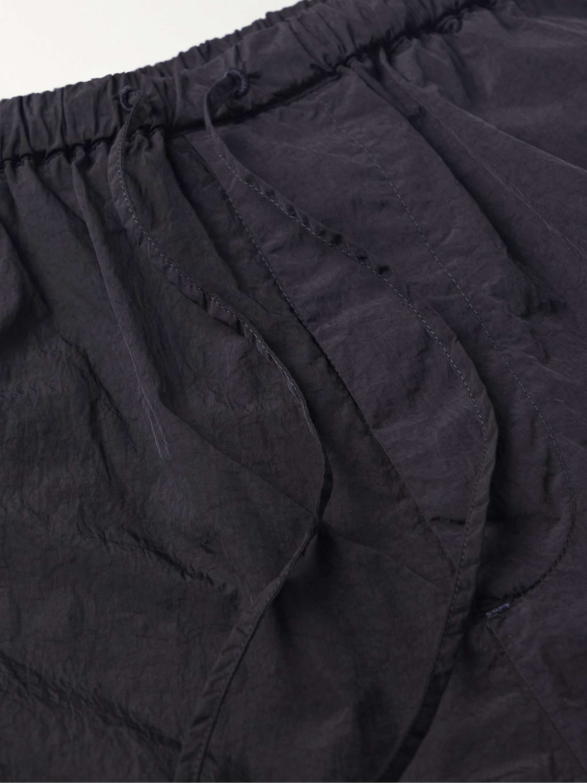 ATON Wide-Leg Crinkled-Nylon Drawstring Trousers