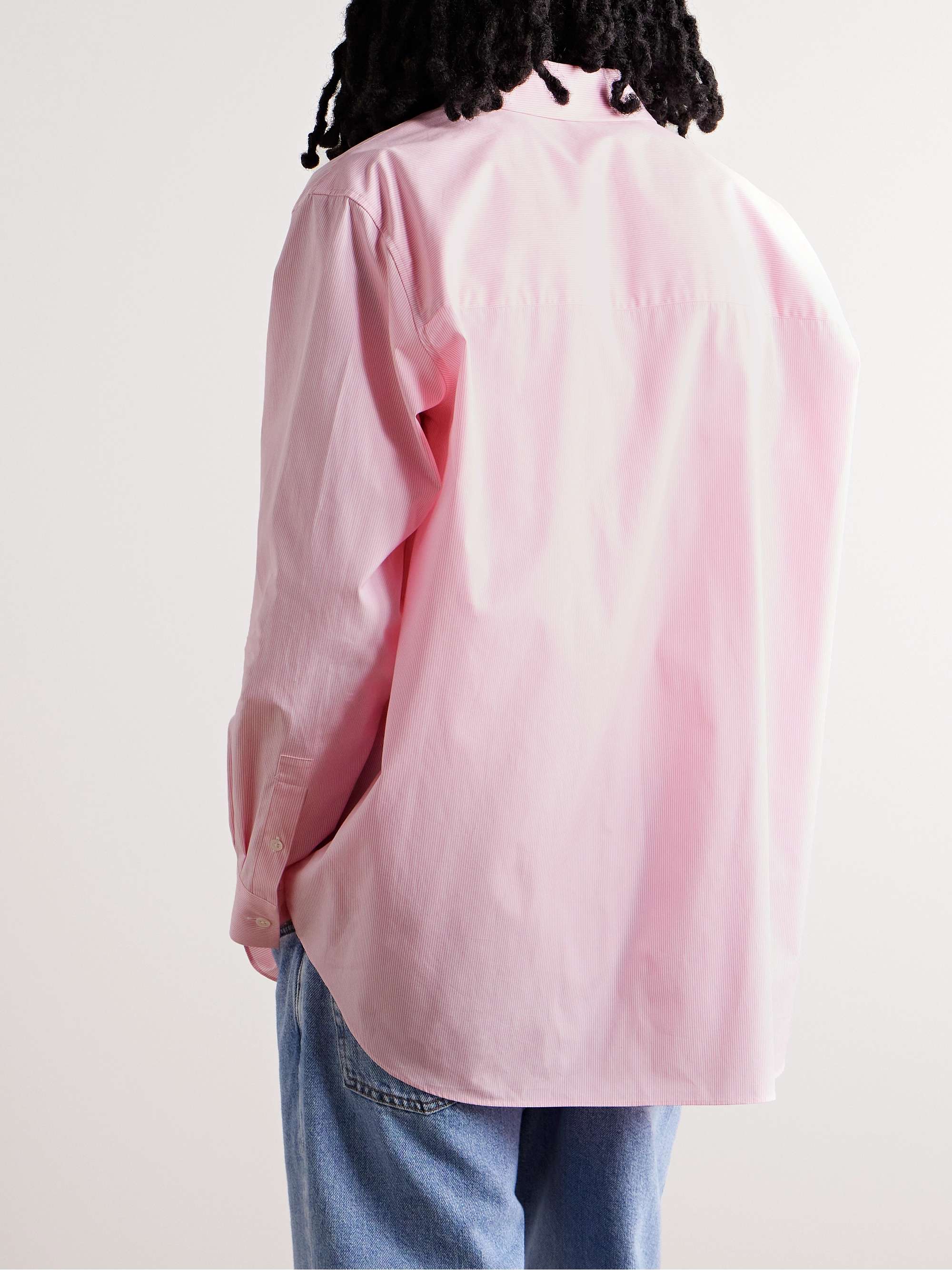 ATON Camicia in popeline di cotone a righe Giza