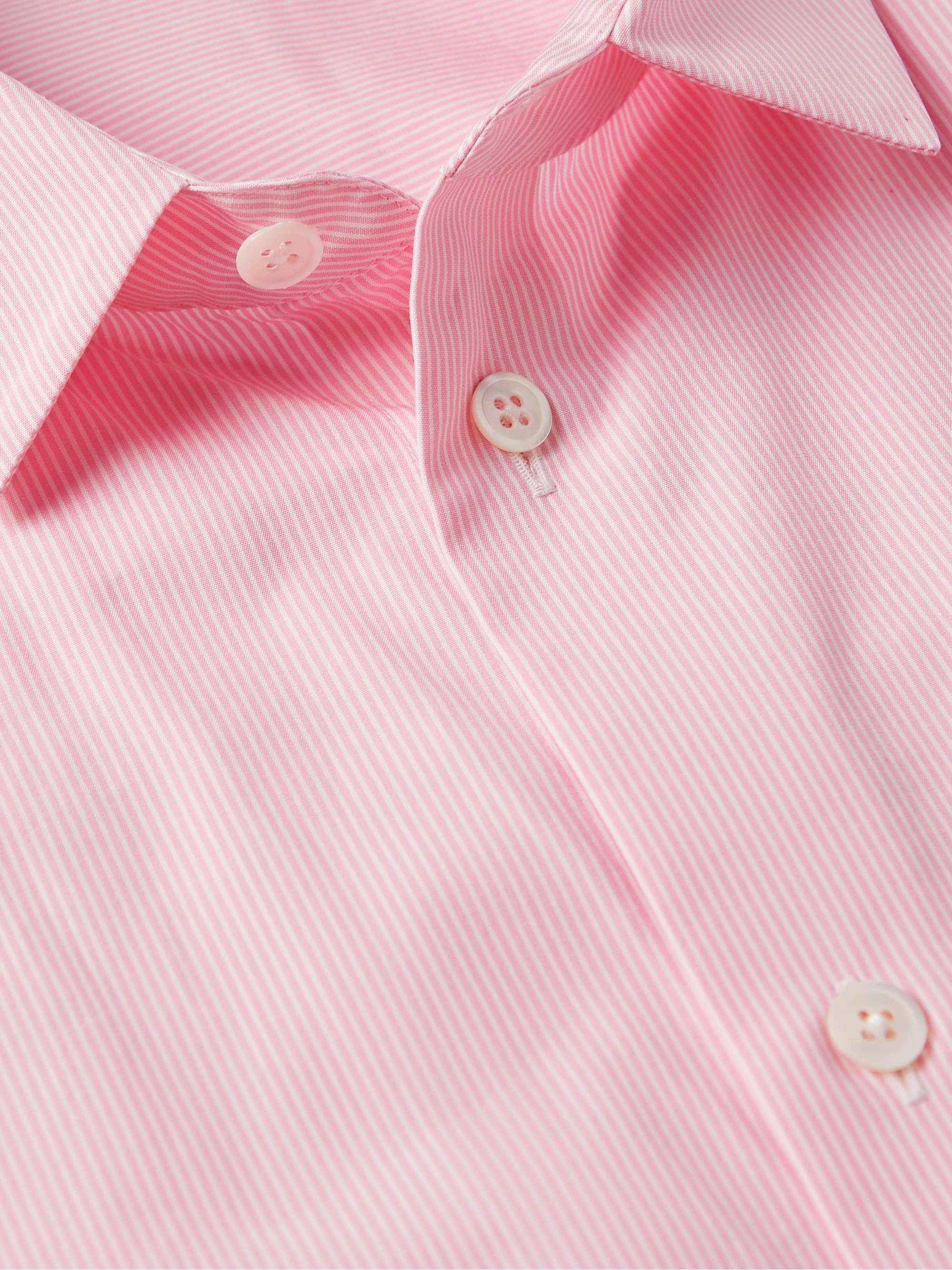 ATON Camicia in popeline di cotone a righe Giza