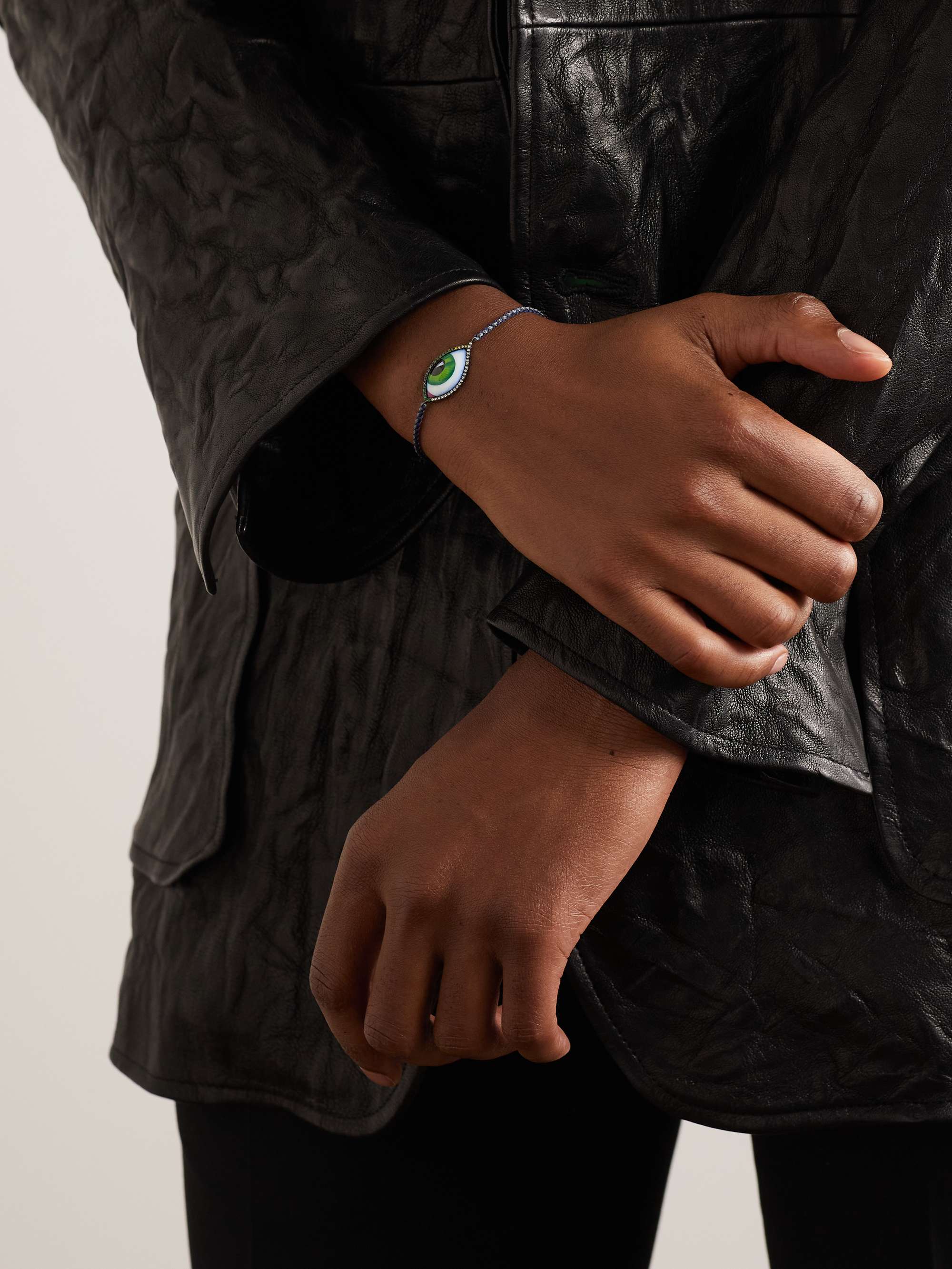 LITO Grand Vert Gold, Enamel and Diamond Cord Bracelet