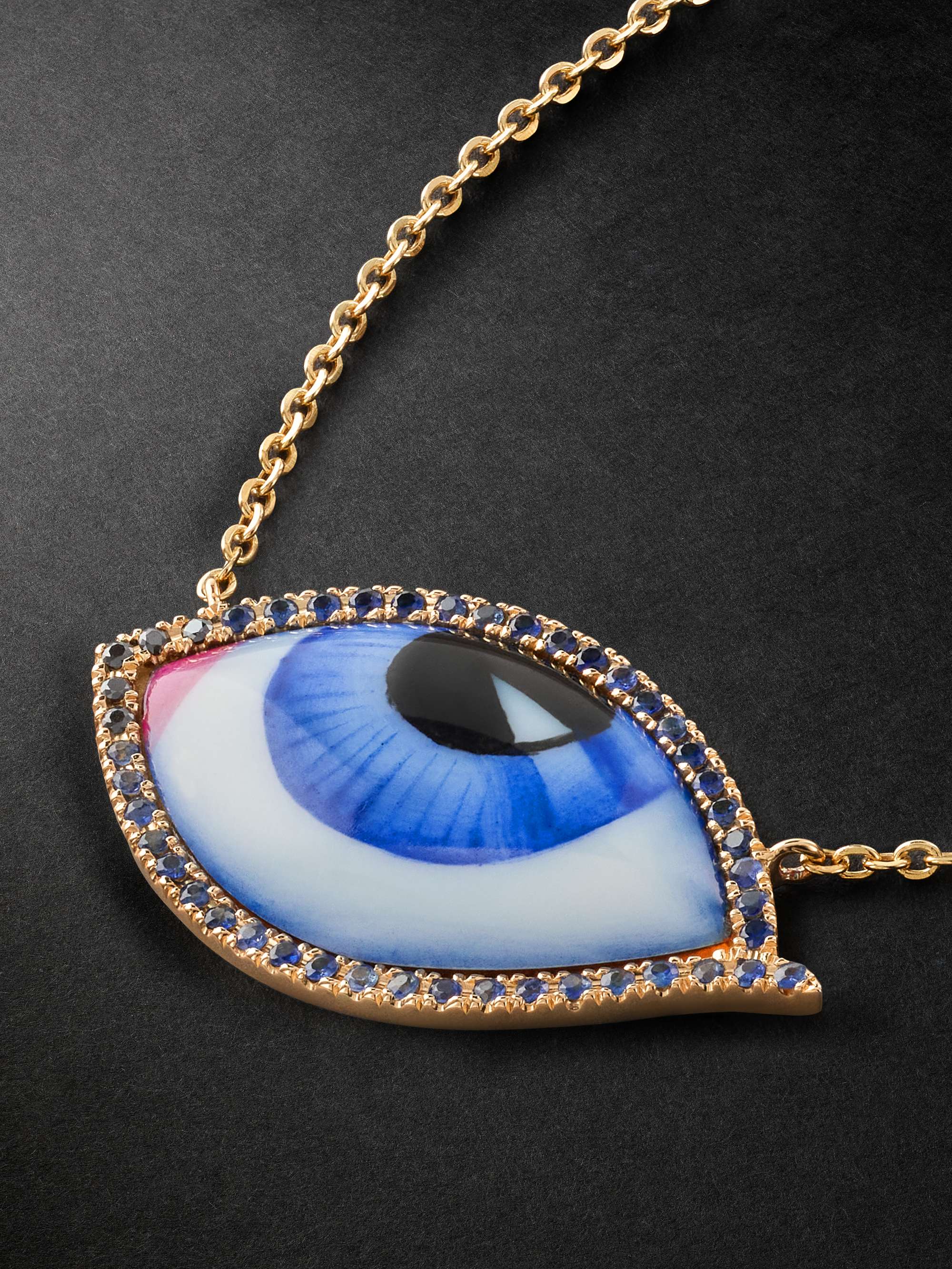 LITO Grand Bleu Gold, Enamel, Sapphire and Diamond Necklace