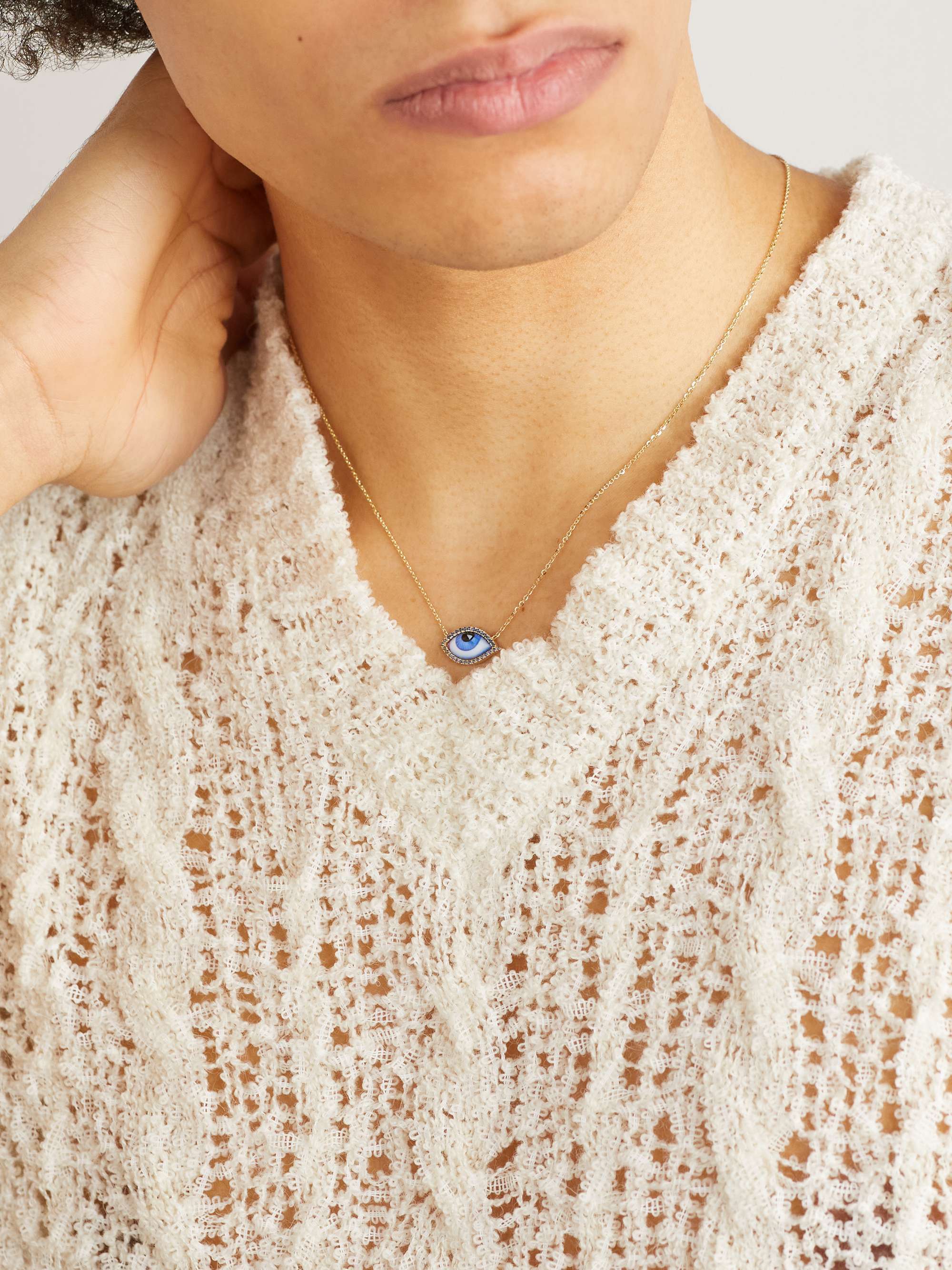 LITO Grand Bleu Gold, Enamel, Sapphire and Diamond Necklace