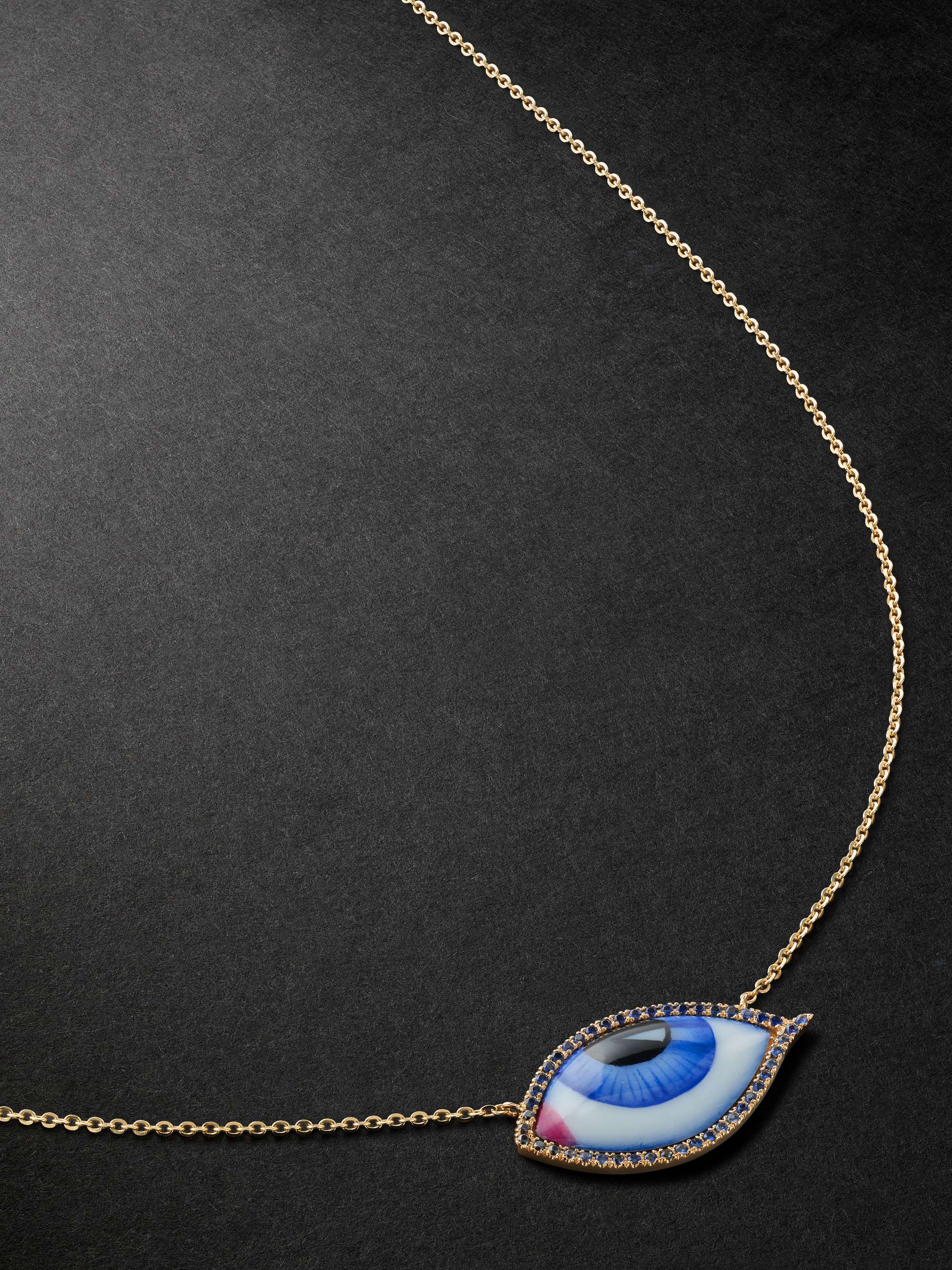LITO Grand Bleu Gold, Enamel, Sapphire and Diamond Necklace