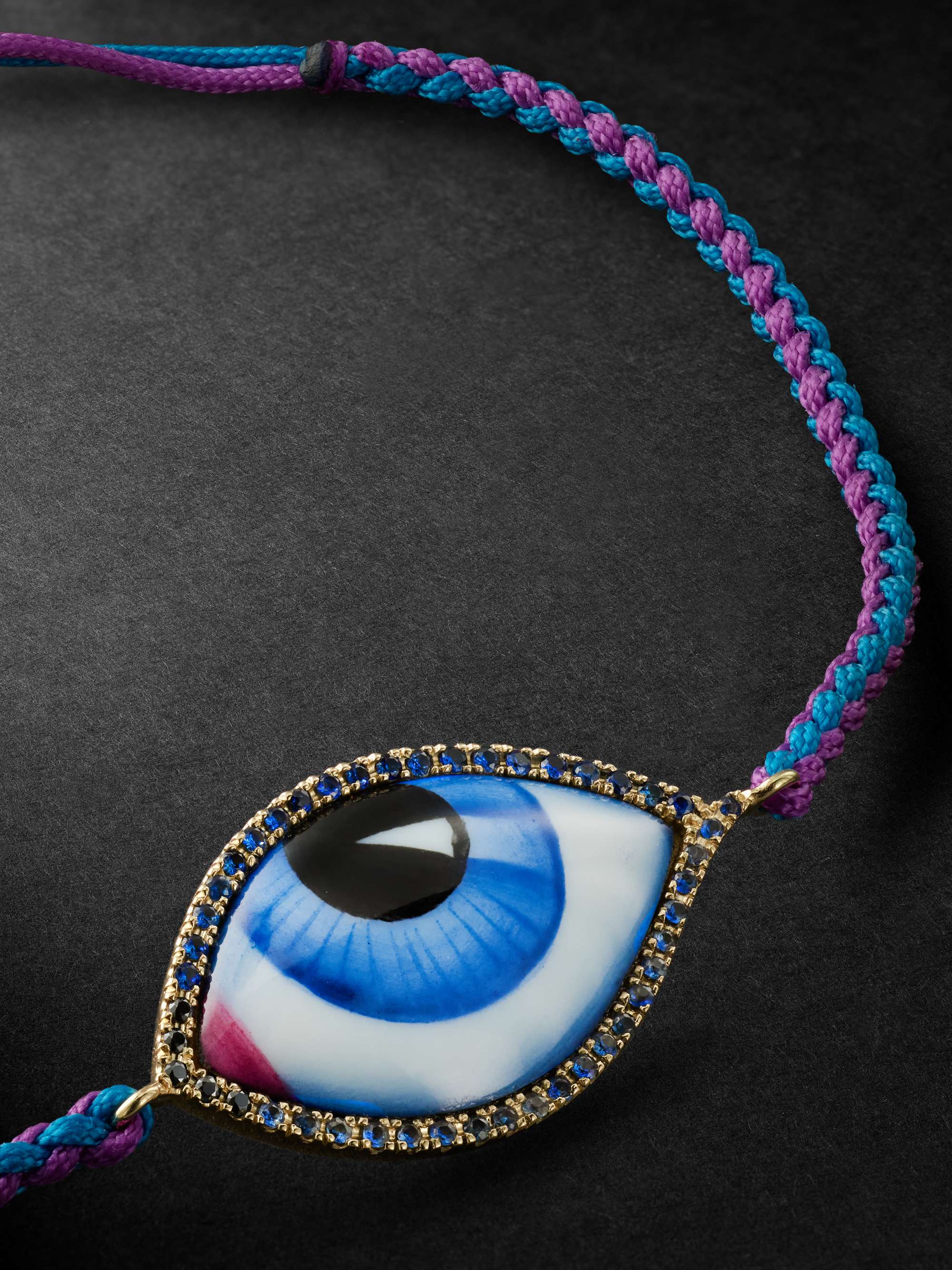 LITO Grand Vert Gold, Enamel, Sapphire and Diamond Cord Bracelet