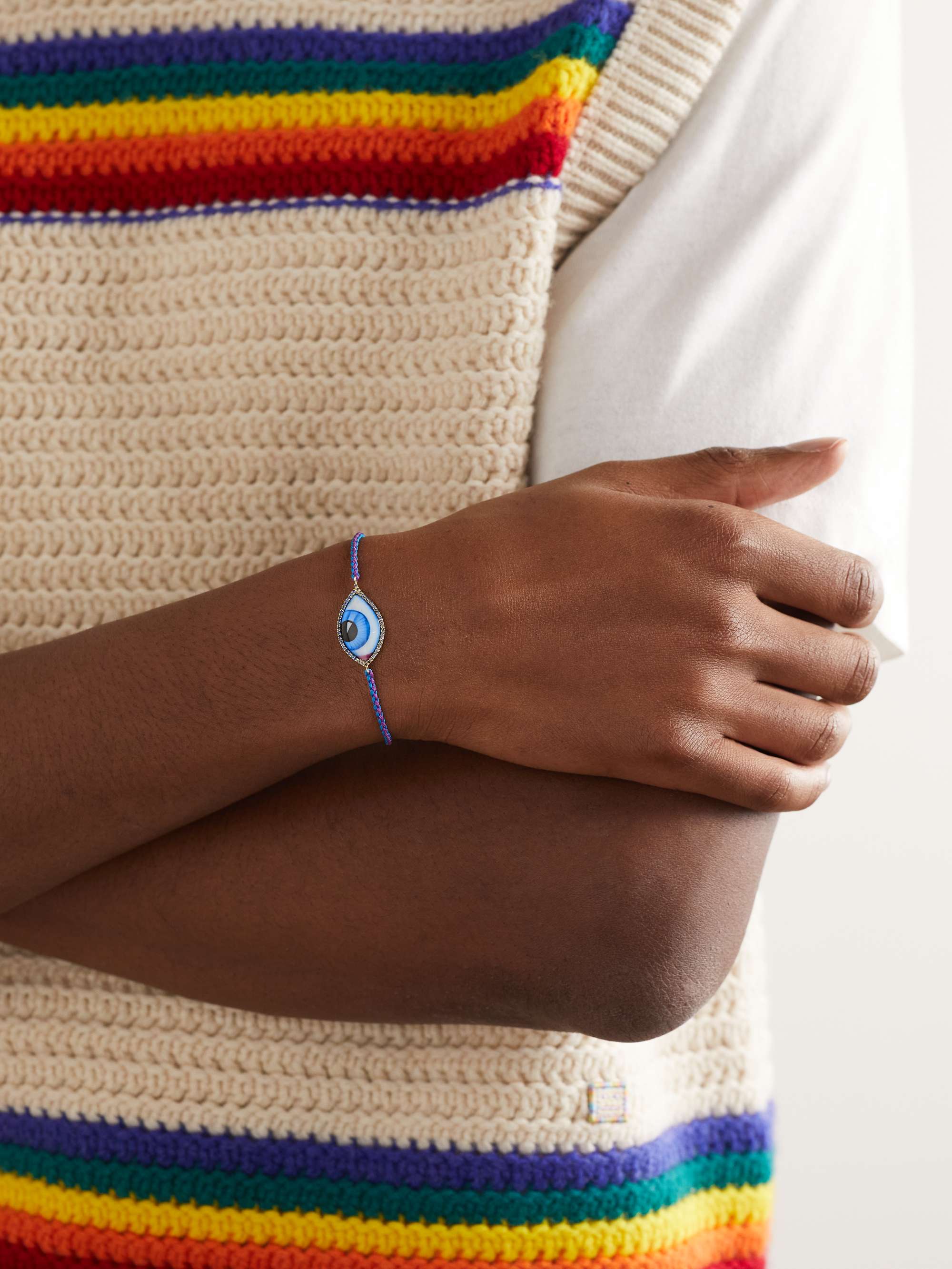 LITO Grand Vert Gold, Enamel, Sapphire and Diamond Cord Bracelet