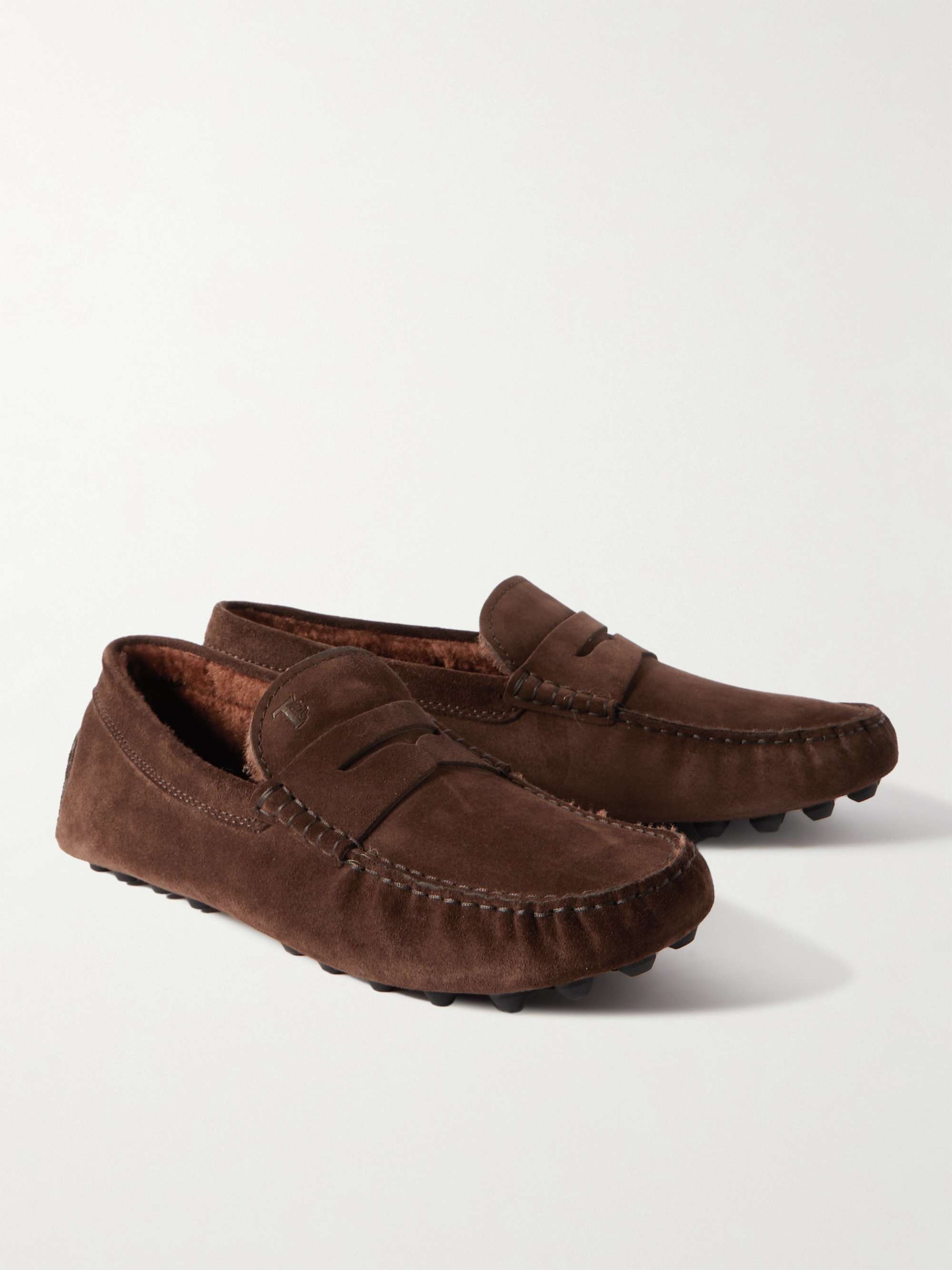 TOD'S Gommino Shearling-Lined Driving Shoes