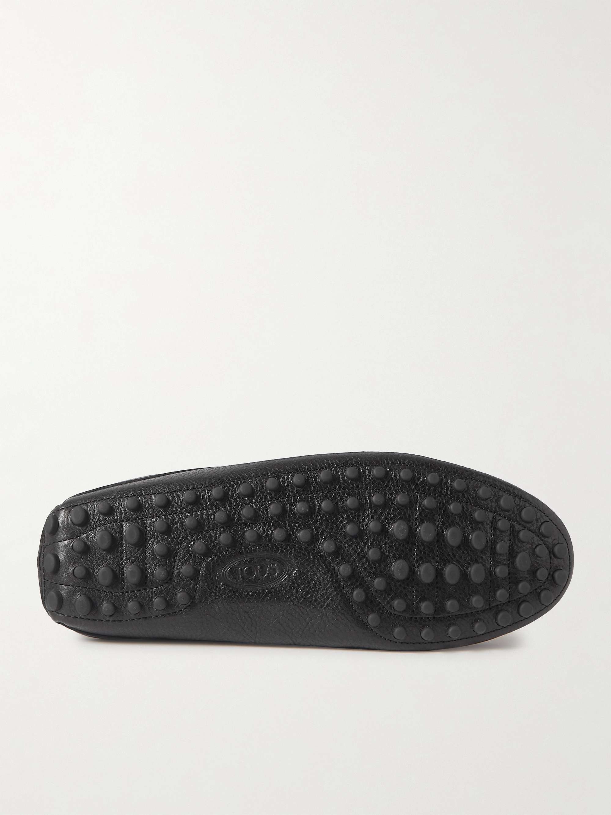 TOD'S Shearling-Lined Full-Grain Leather Slippers