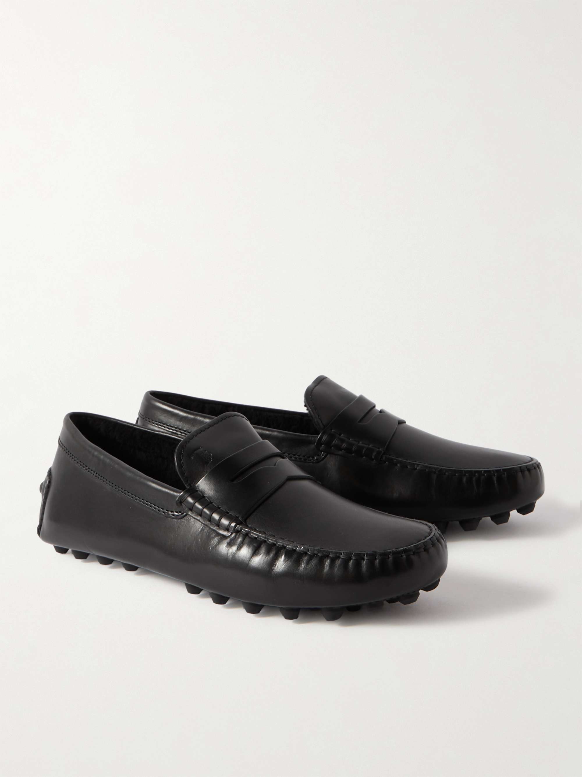 TOD'S Gommino Shearling-Lined Leather Driving Shoes