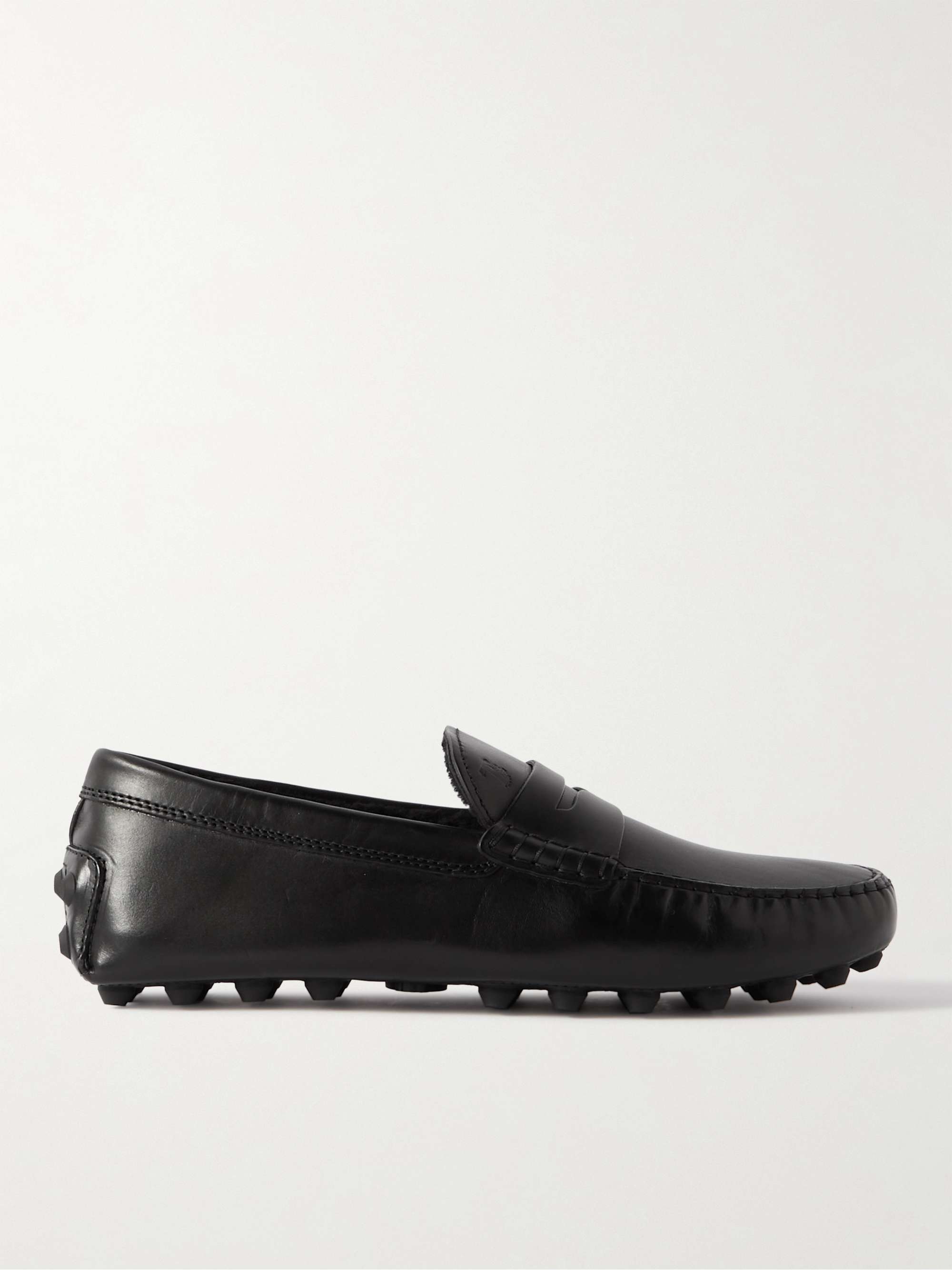 TOD'S Gommino Shearling-Lined Leather Driving Shoes