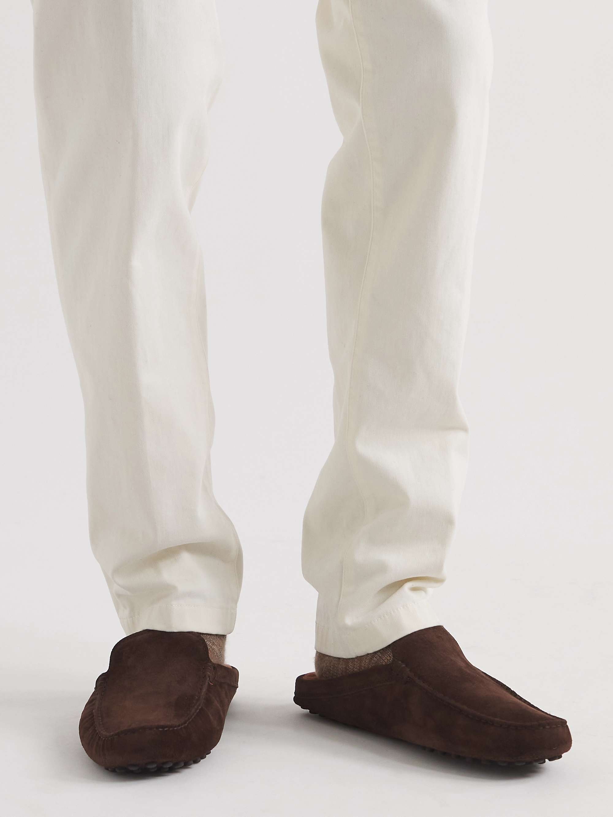 TOD'S Shearling-Lined Suede Slippers