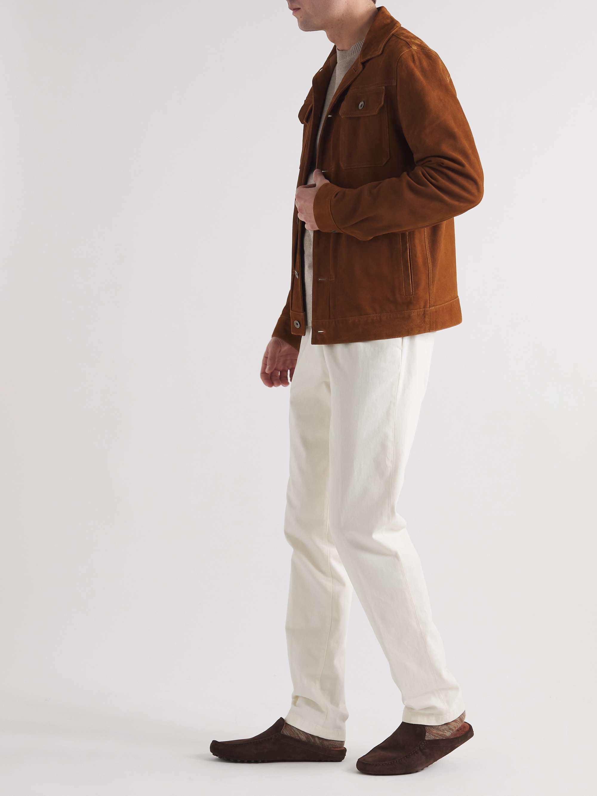 TOD'S Shearling-Lined Suede Slippers
