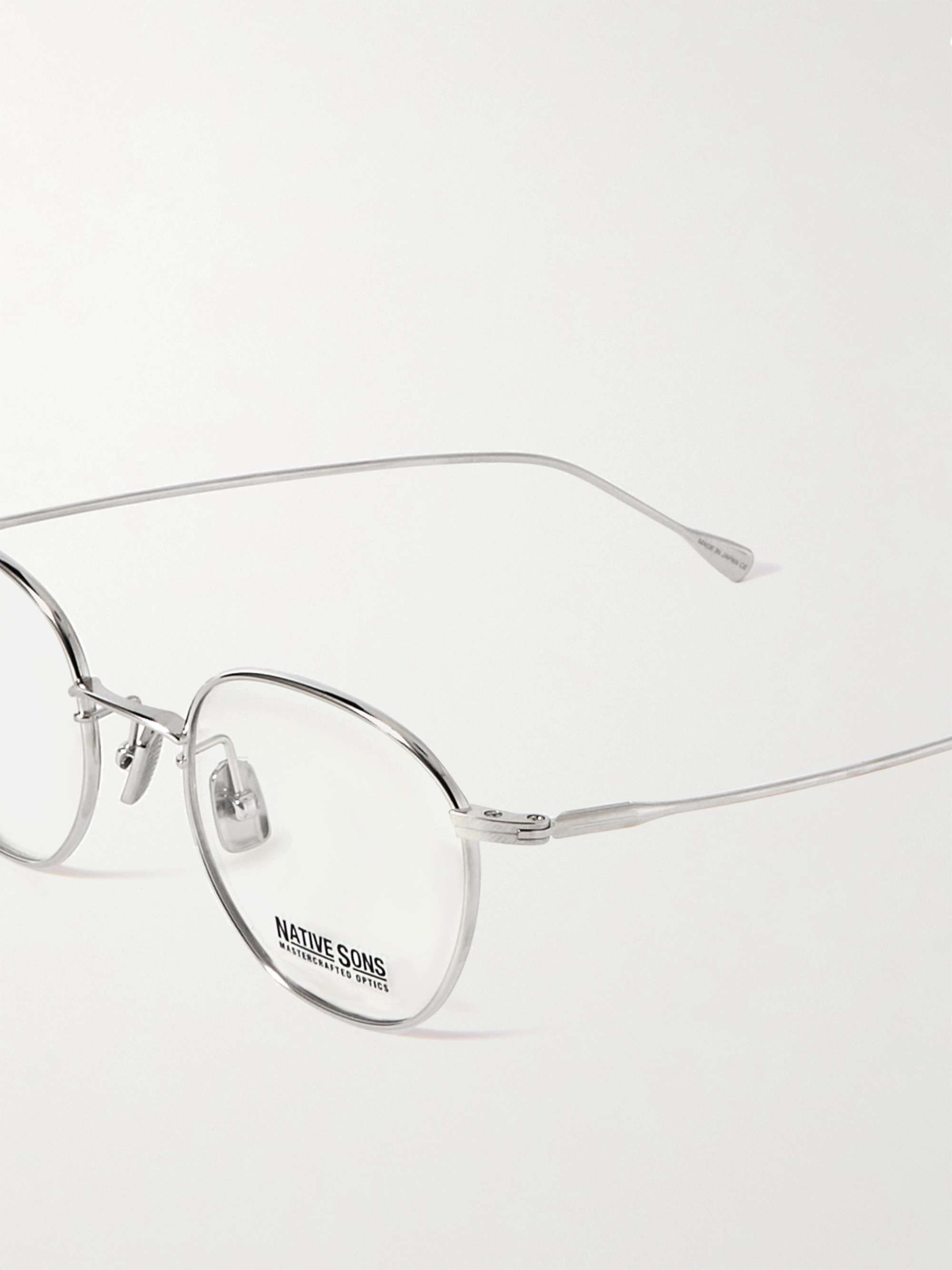 NATIVE SONS Roy 47 Round-Frame Silver-Tone Optical Glasses
